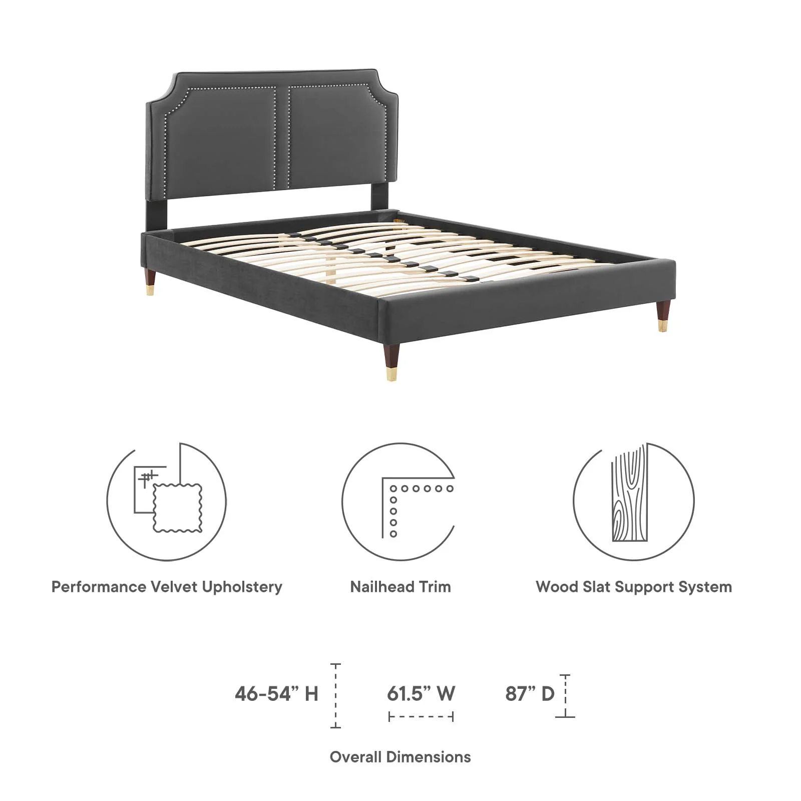 Novi Performance Velvet Queen Bed By Modway - MOD-6823 - Image 10
