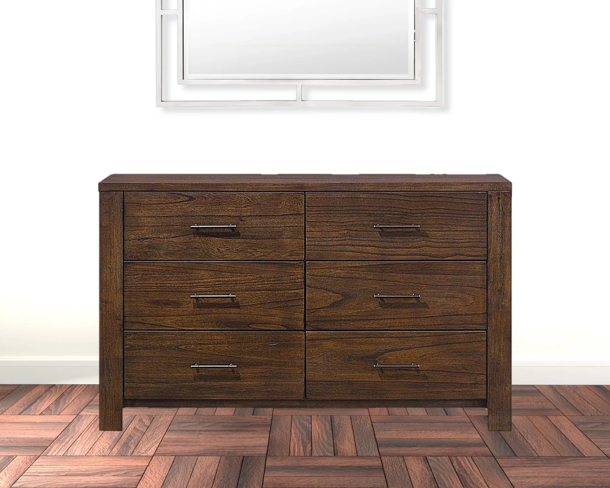 Oak Metal Dresser By Homeroots - Image 5