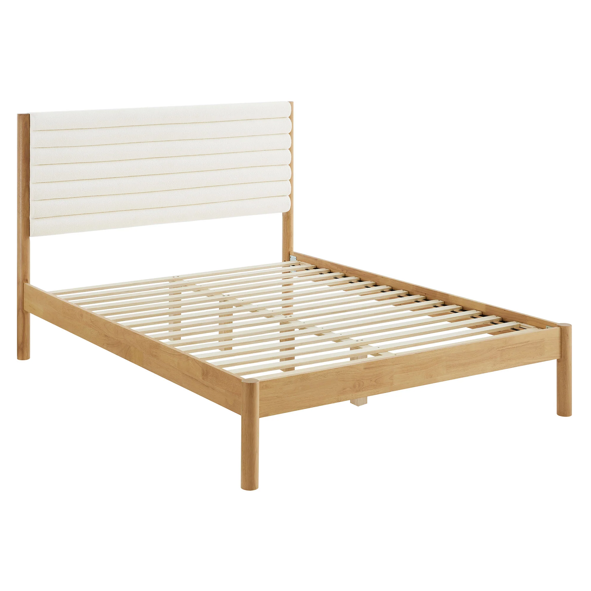 Olea Channel Tufted Boucle Solid Wood Full Platform Bed by Modway - Image 3