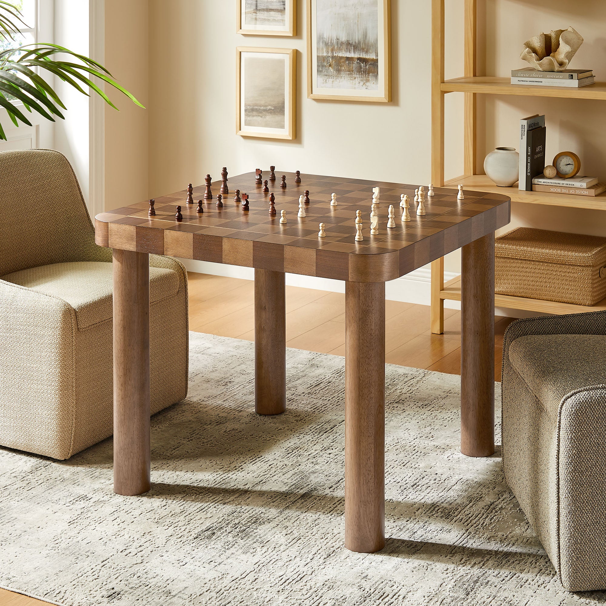 Oscar 36 Inch Square Checkered Dining Table by Modway