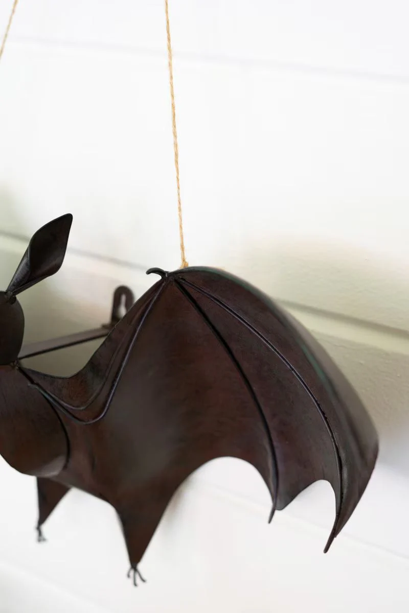 Painted Metal Bat Door Halloween Door Hanger By Kalalou - Image 3