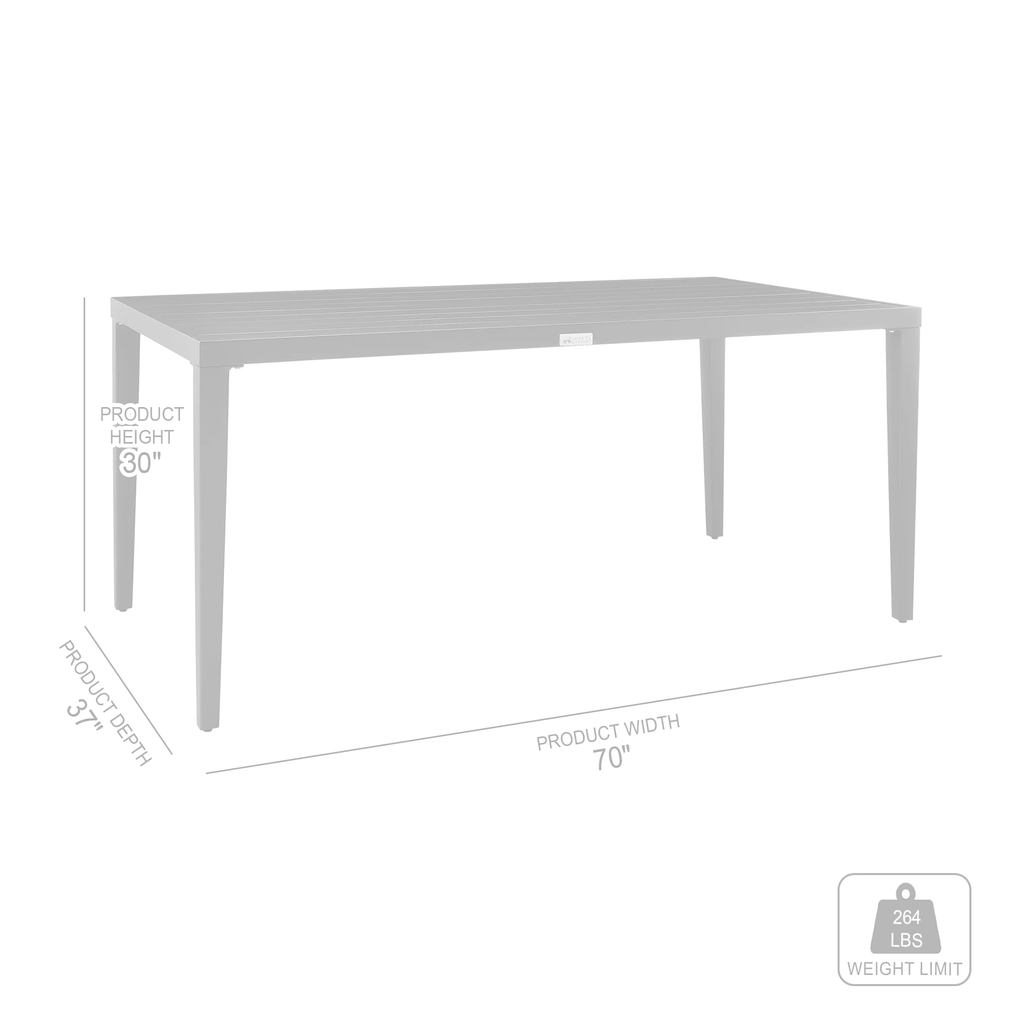 Palma Outdoor Patio 5-Piece Dining Table Set in Aluminum and Wicker with Gray Cushions By Armen Living - Image 10