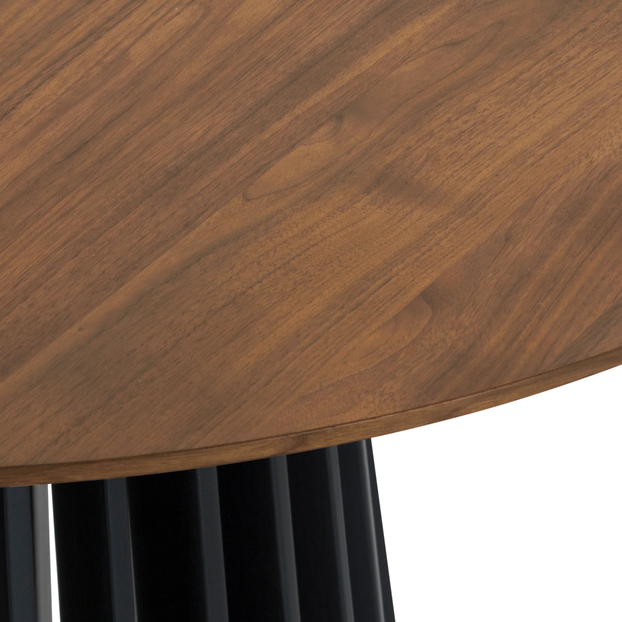 Pasadena Apache 7 Piece Oval Dining Set in Walnut and Black Oak Finish with Faux Leather By Armen Living - Image 9