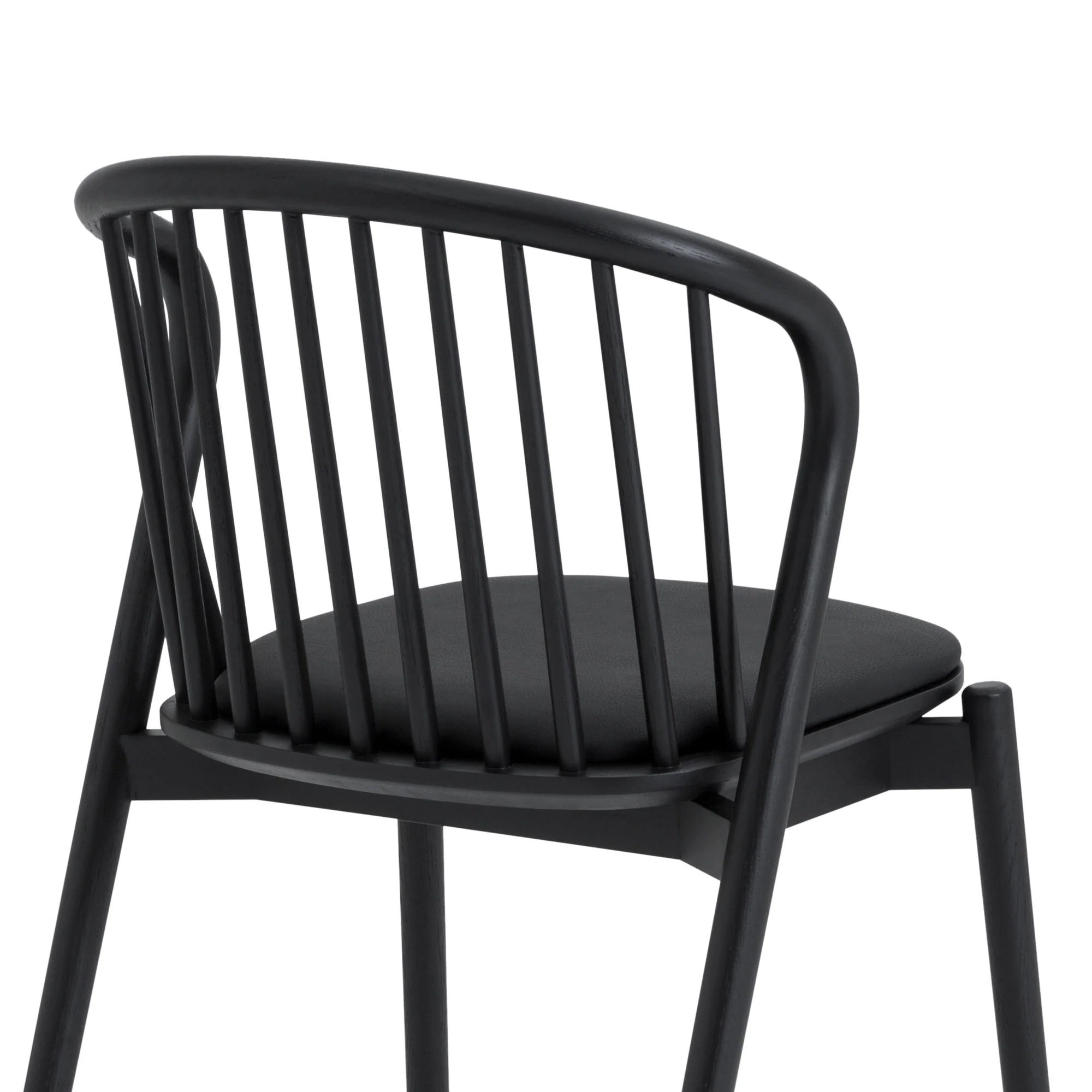 Pasadena Echo 5 Piece Oval Dining Set in Black Oak Finish with Black Faux Leather By Armen Living - Image 11