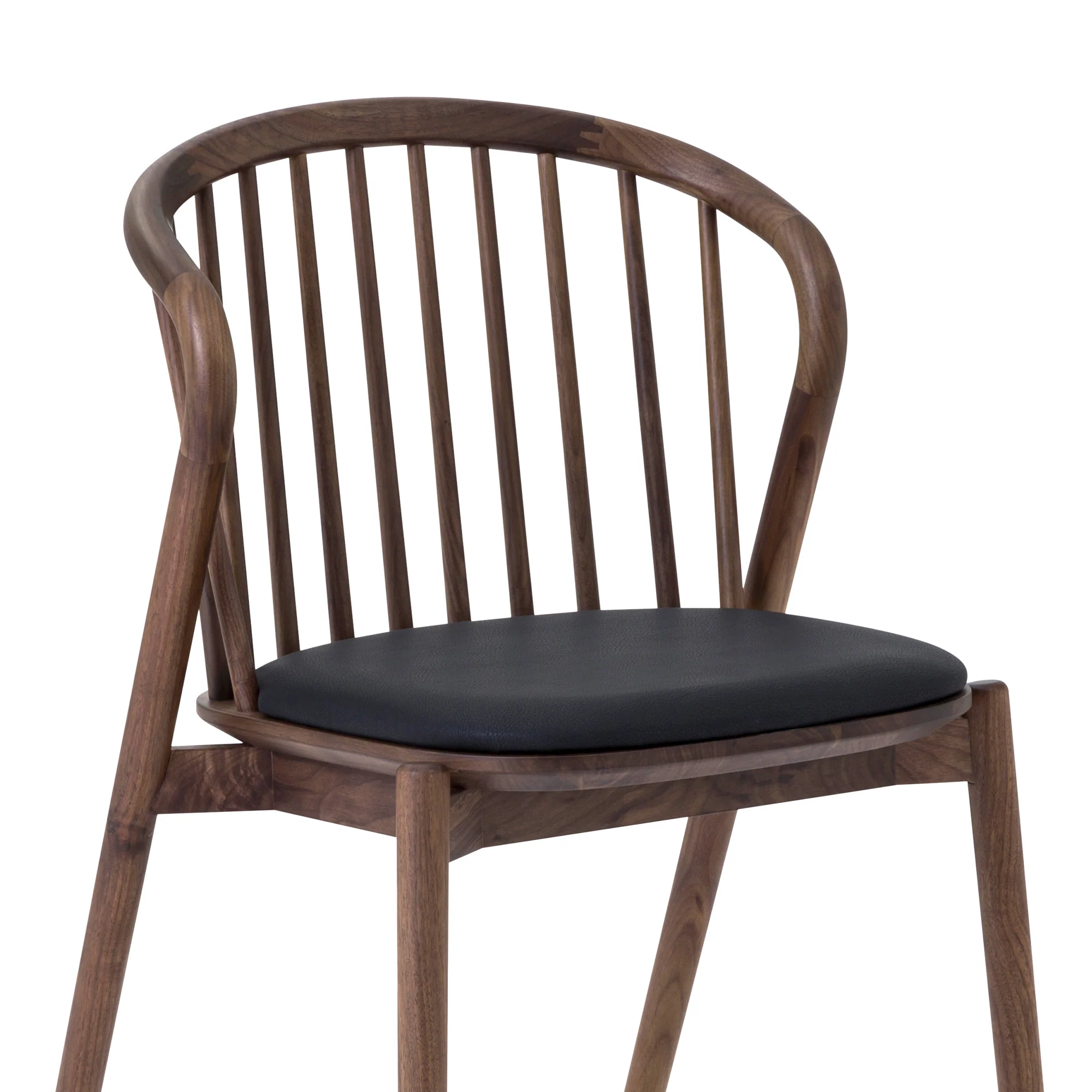 Pasadena Echo 5 Piece Oval Dining Set in Black Oak Finish with Walnut Finish Chairs By Armen Living - Image 7