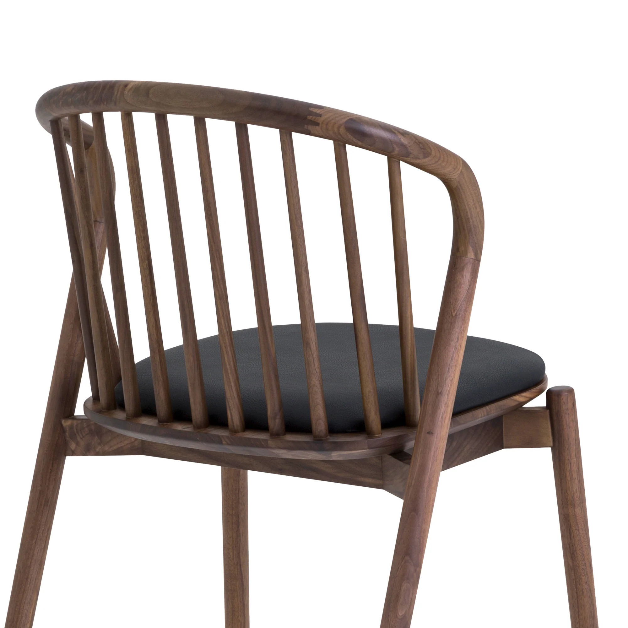 Pasadena Echo 5 Piece Round Dining Set with Black Oak Finish Table and Walnut Finish Chairs By Armen Living - Image 7