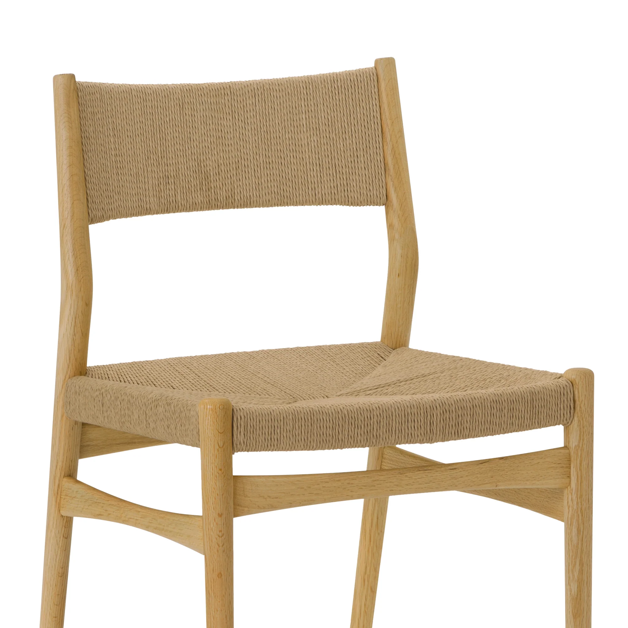Pasadena Erie 5 Piece Oval Dining Set in Natural Oak Finish with Paper Cord Chairs By Armen Living - Image 7