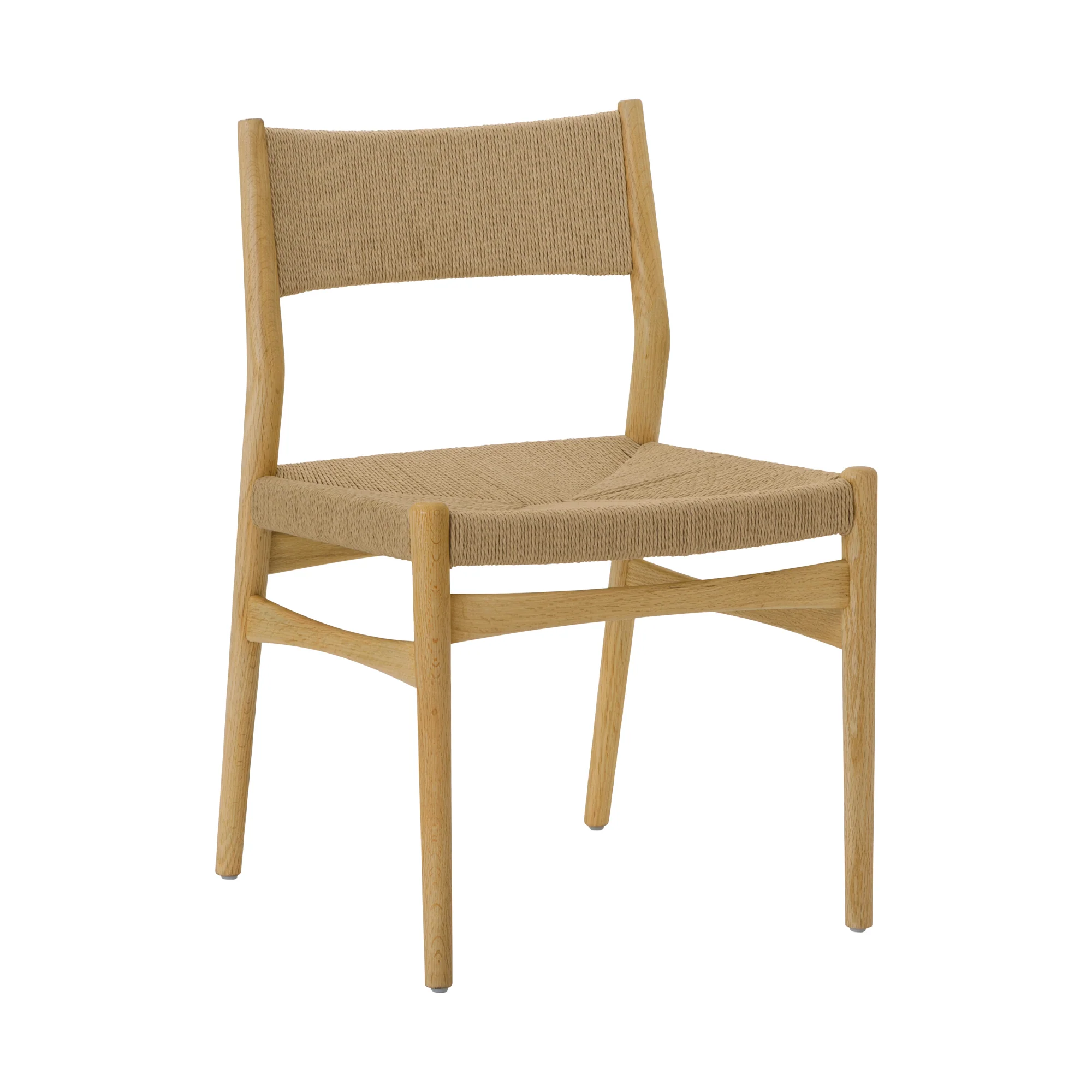 Pasadena Erie 5 Piece Round Dining Set in Natural Oak Finish with Paper Cord Chairs By Armen Living - Image 3