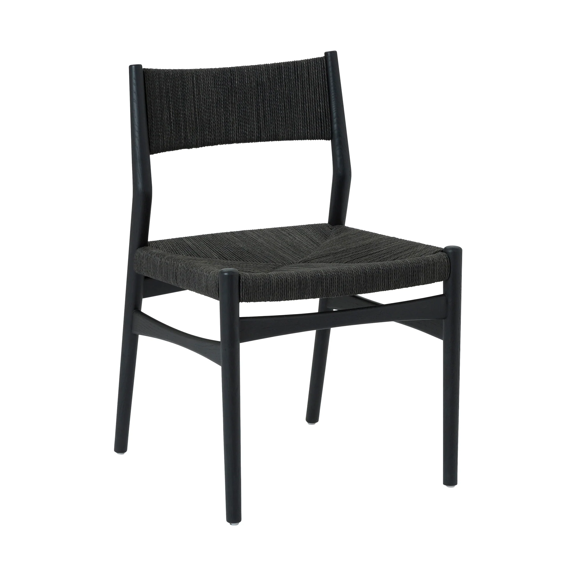 Pasadena Erie 6 Piece Oval Dining Set with Buffet in Black Oak Finish with Black Paper Cord Chairs By Armen Living - Image 3