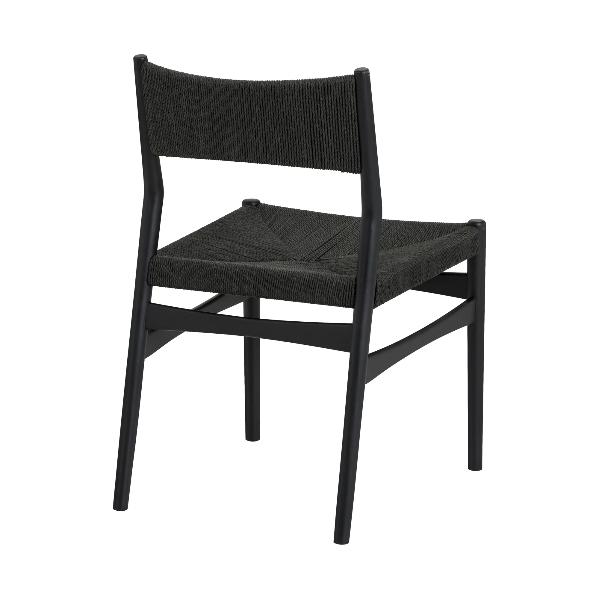 Pasadena Erie 6 Piece Oval Dining Set with Buffet in Black Oak Finish with Black Paper Cord Chairs By Armen Living - Image 4