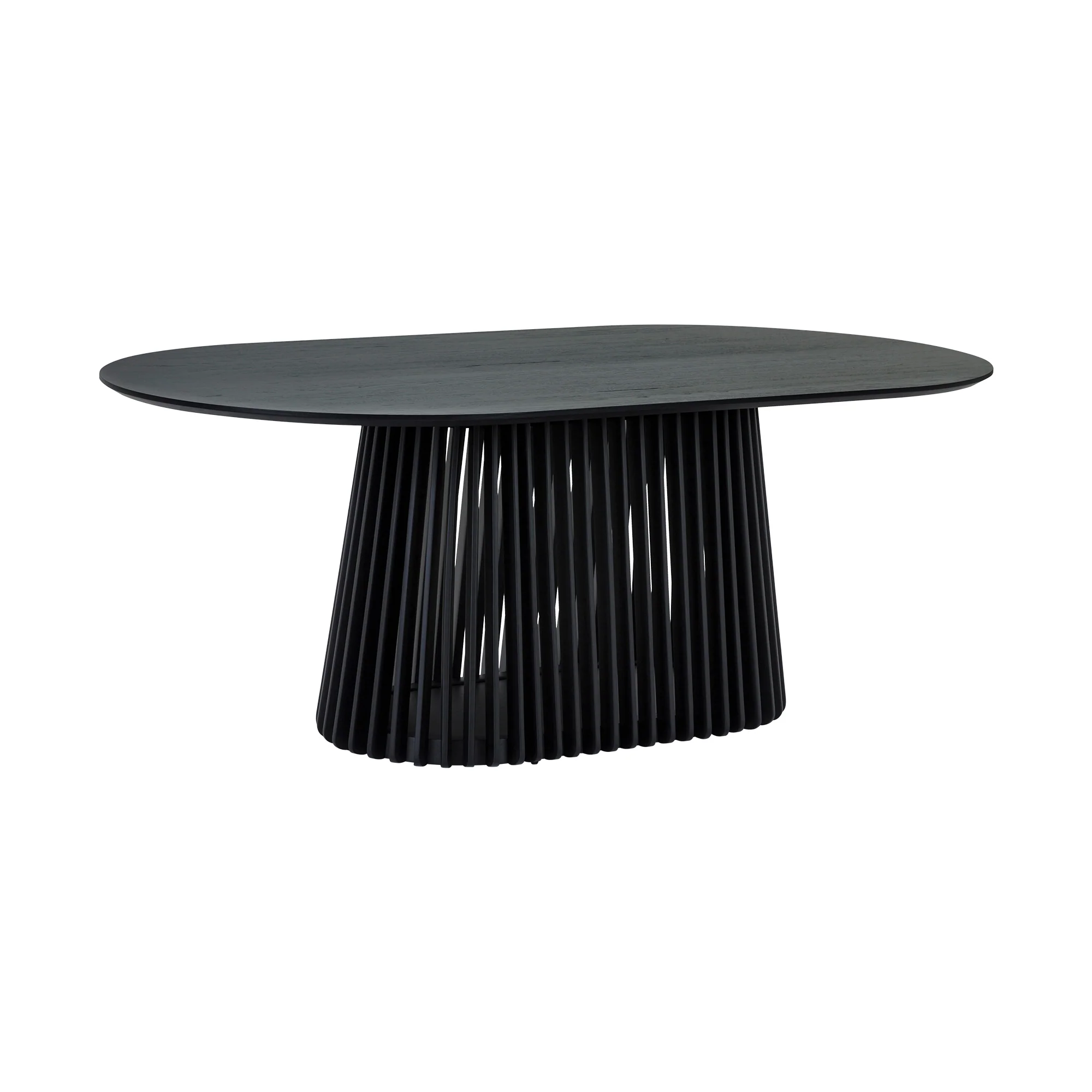 Pasadena Erie 6 Piece Oval Dining Set with Buffet in Black Oak Finish with Black Paper Cord Chairs By Armen Living - Image 5