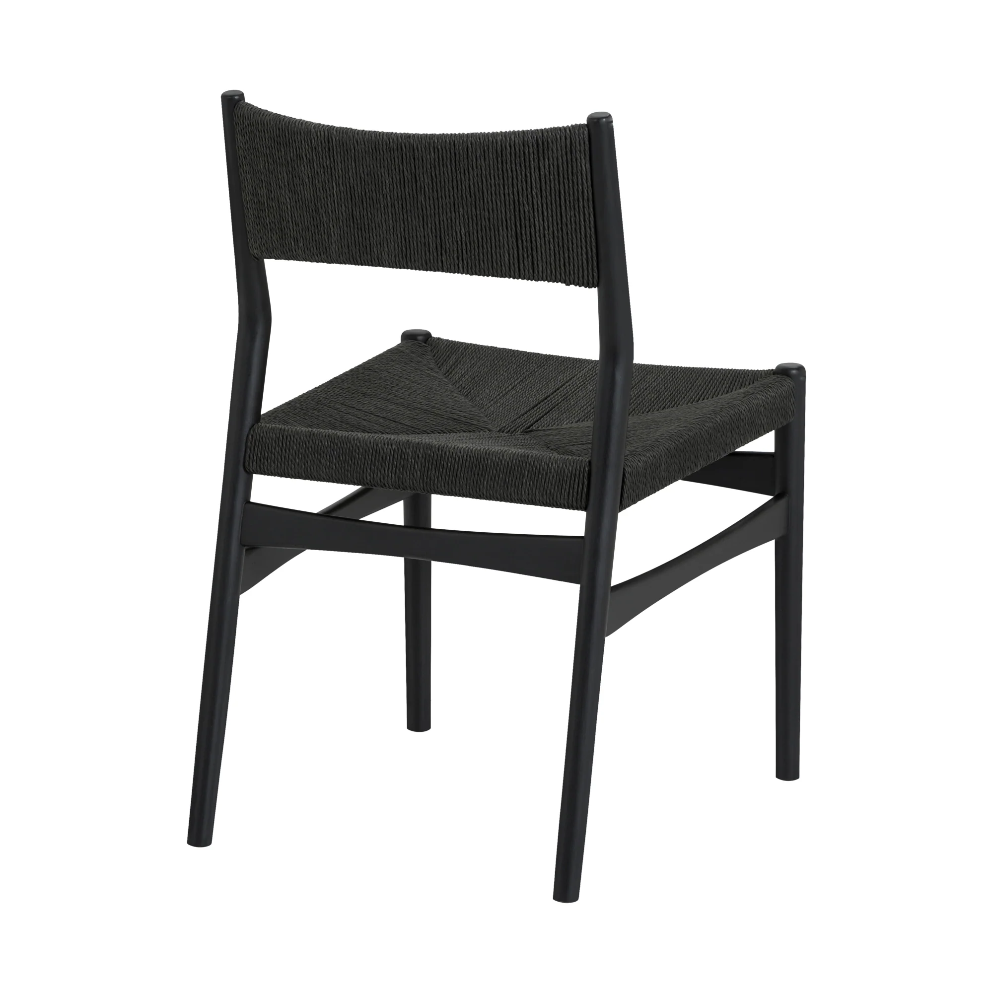 Pasadena Erie 7 Piece Oval Dining Set in Black Oak Finish with Black Paper Cord Chairs By Armen Living - Image 4