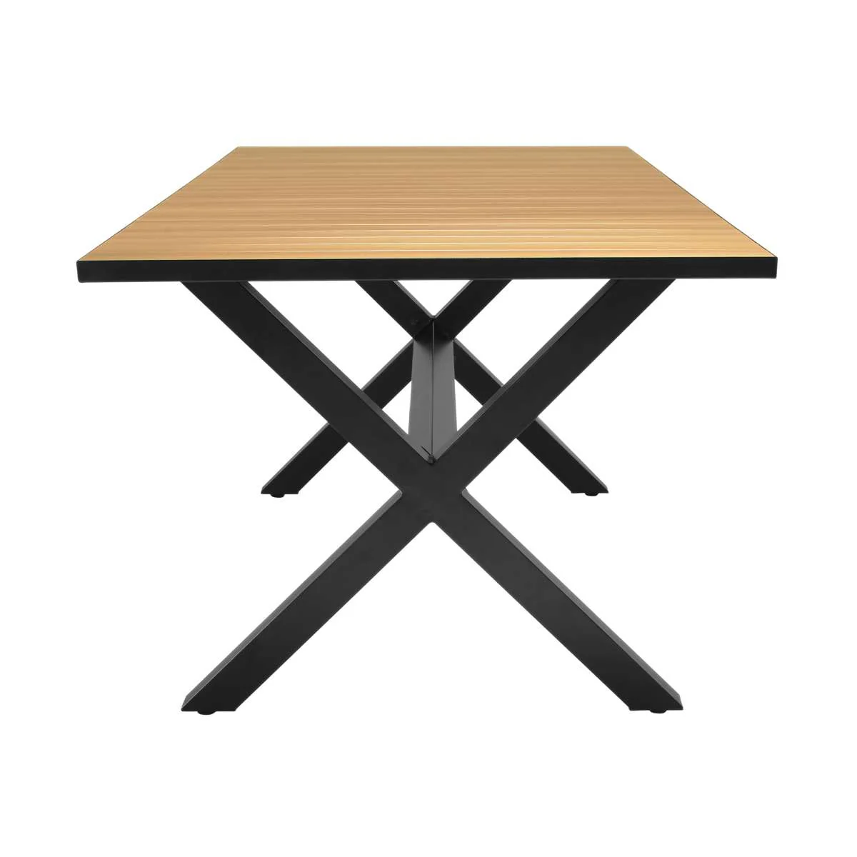 Paseo Outdoor Black Aluminum Rectangular Dining Table By Armen Living - Image 4