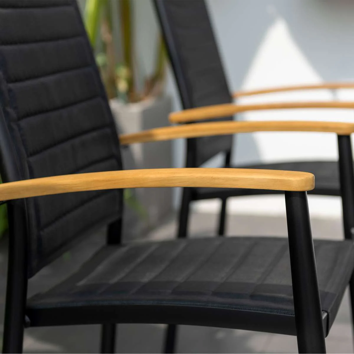 Paseo & Portals Outdoor 5 Piece Black Aluminum Dining Set By Armen Living - Image 3