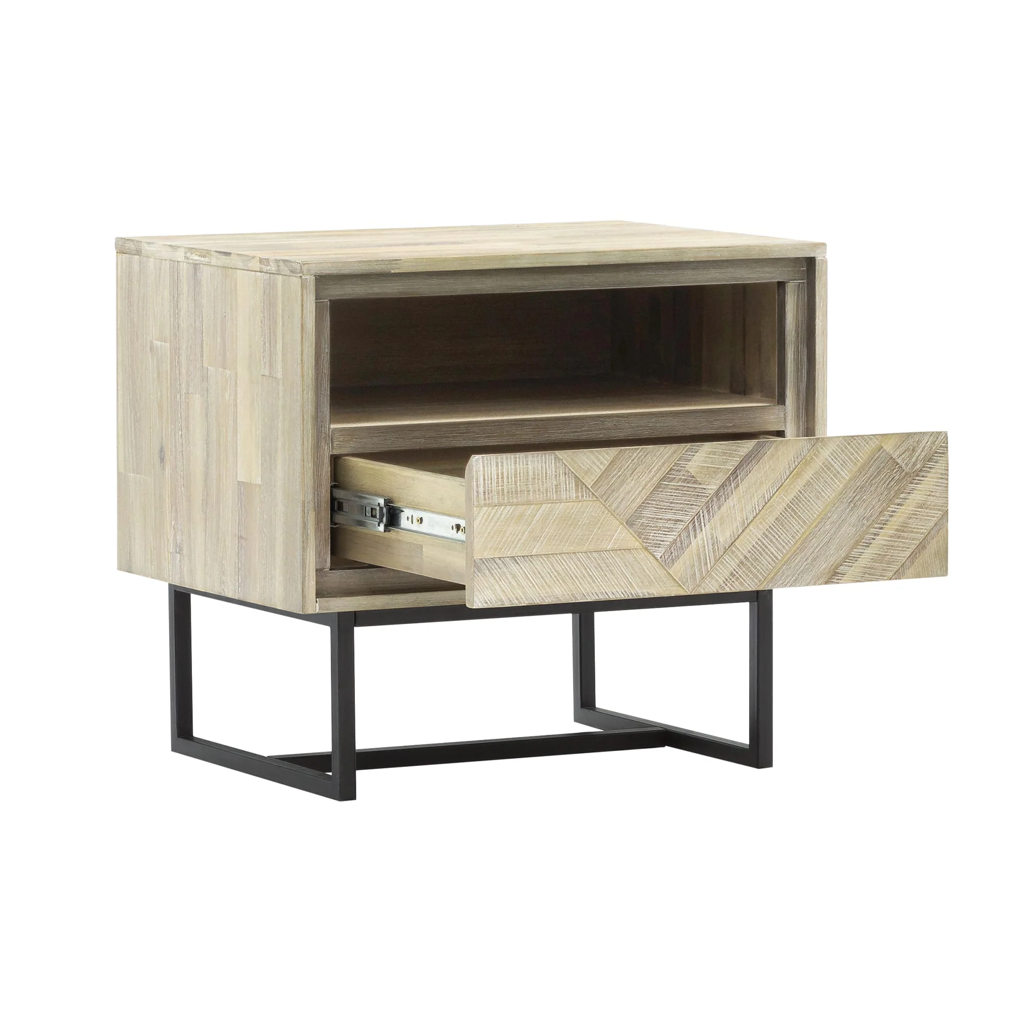 Peridot 3 Piece King Bedroom Set in Natural Acacia Wood By Armen Living - Image 6