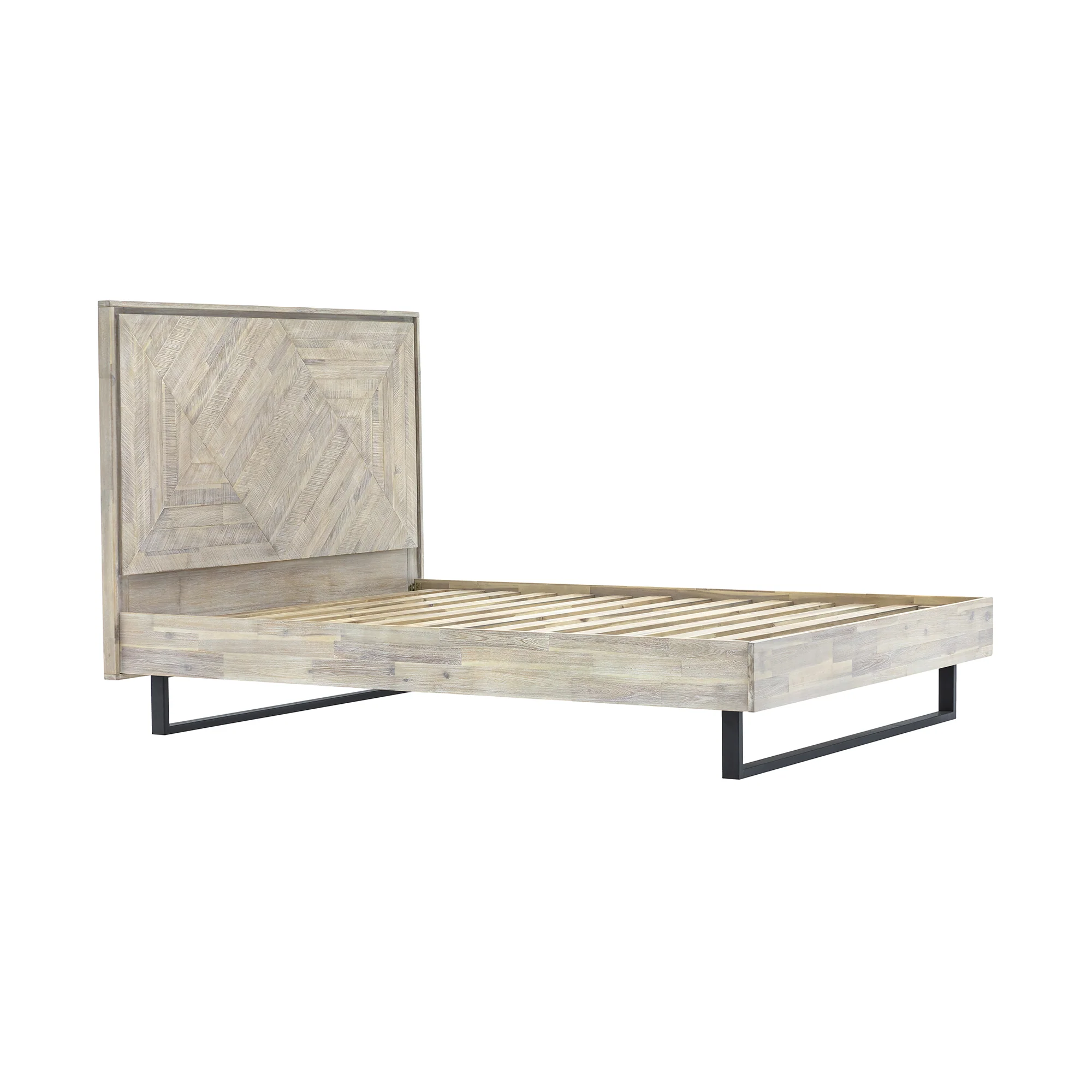 Peridot 3 Piece Queen Bedroom Set in Natural Acacia Wood By Armen Living - Image 4