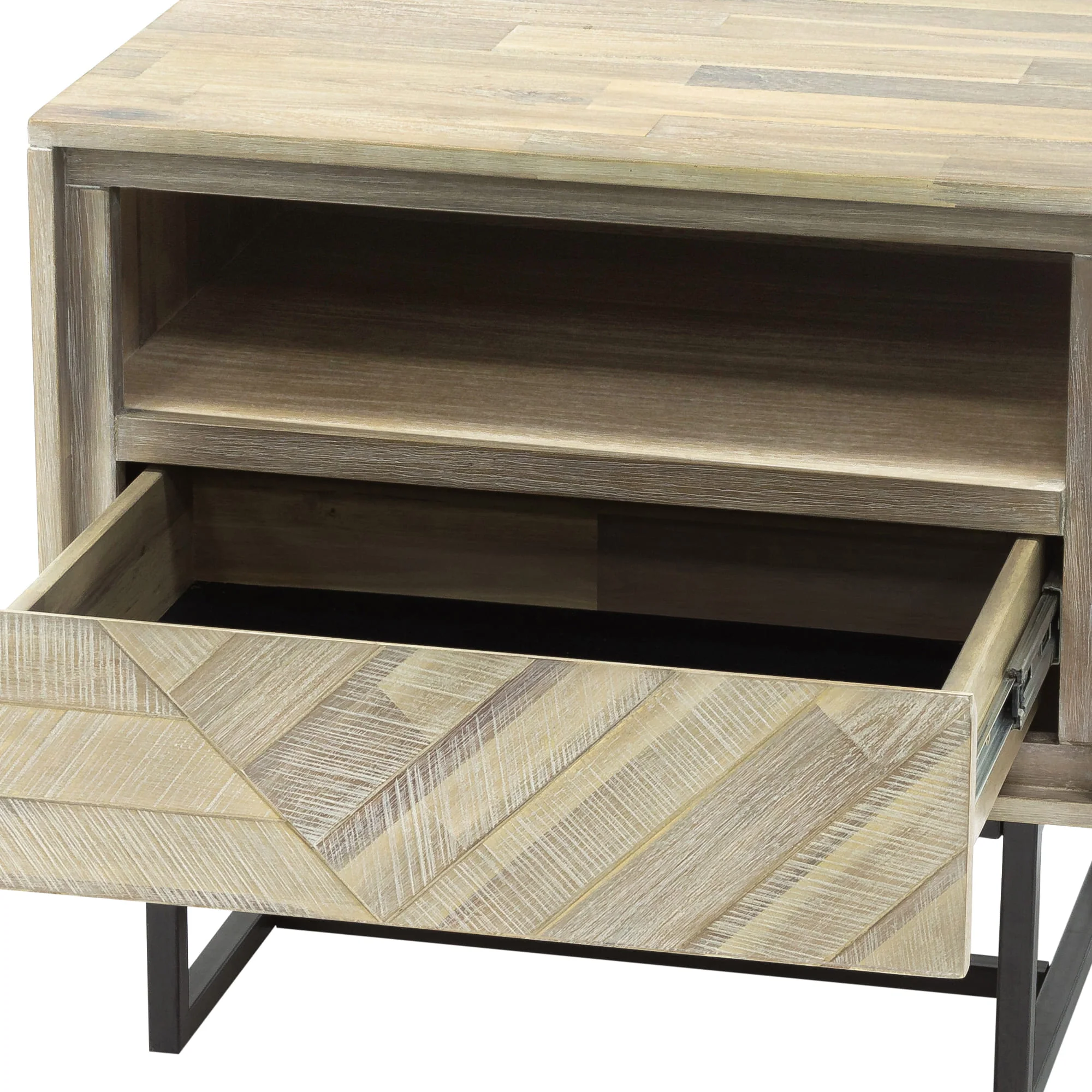 Peridot 3 Piece Queen Bedroom Set in Natural Acacia Wood By Armen Living - Image 9