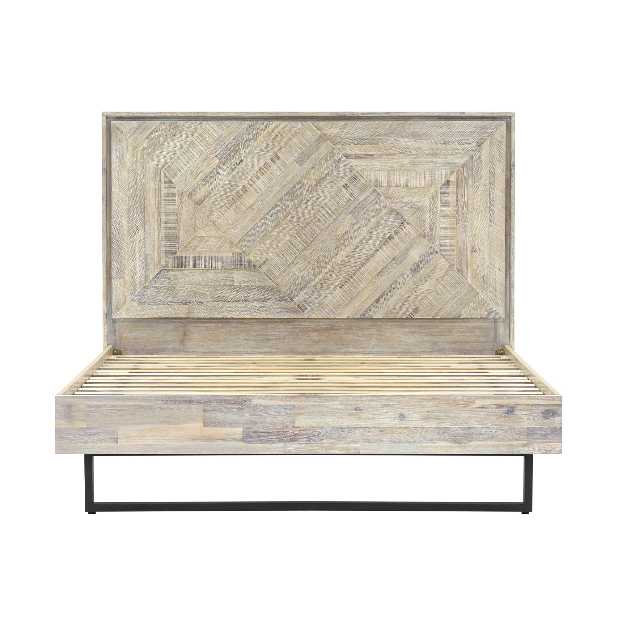 Peridot 4 Piece King Bedroom Set in Natural Acacia Wood By Armen Living - Image 3