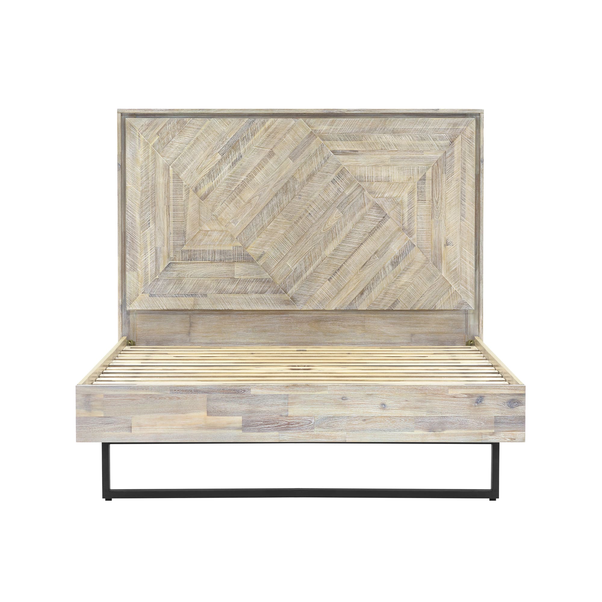 Peridot 4 Piece Queen Bedroom Set in Natural Acacia Wood By Armen Living - Image 3