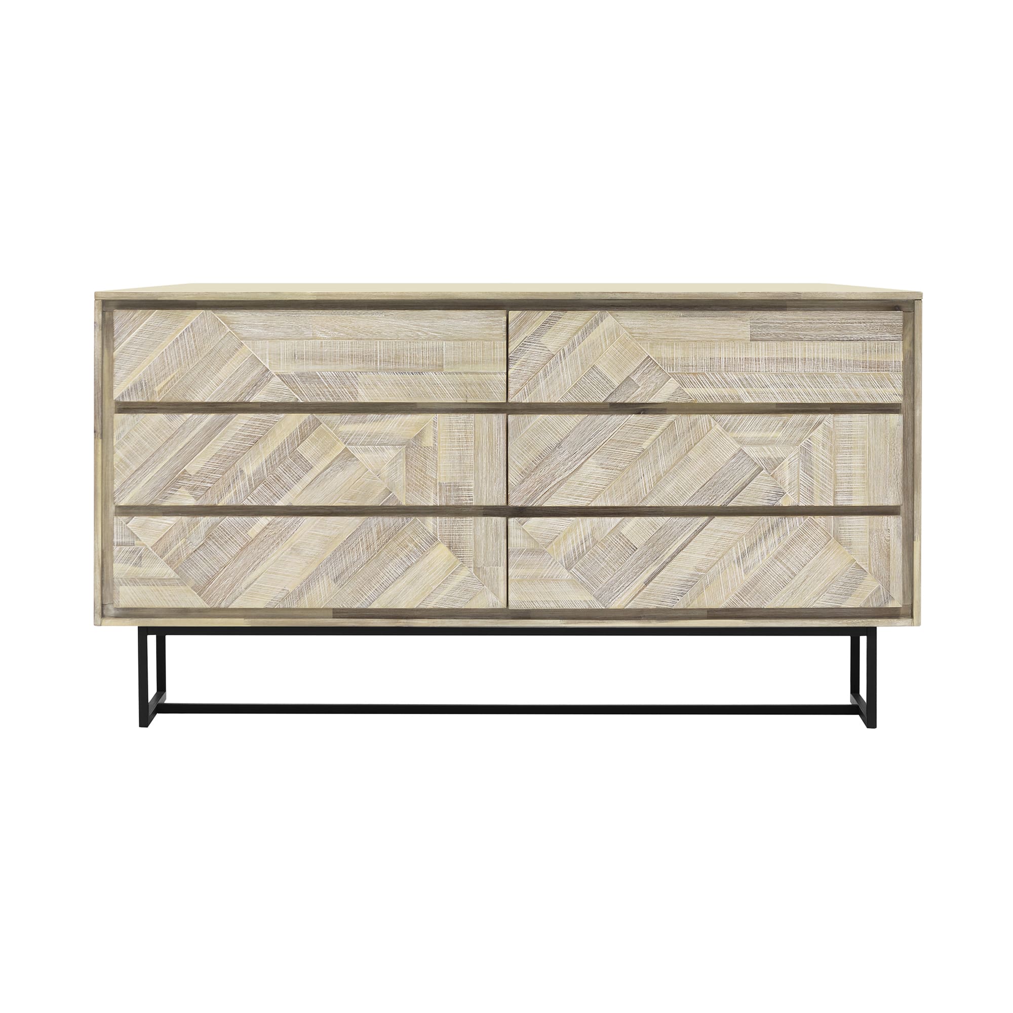 Peridot 4 Piece Queen Bedroom Set in Natural Acacia Wood By Armen Living - Image 5