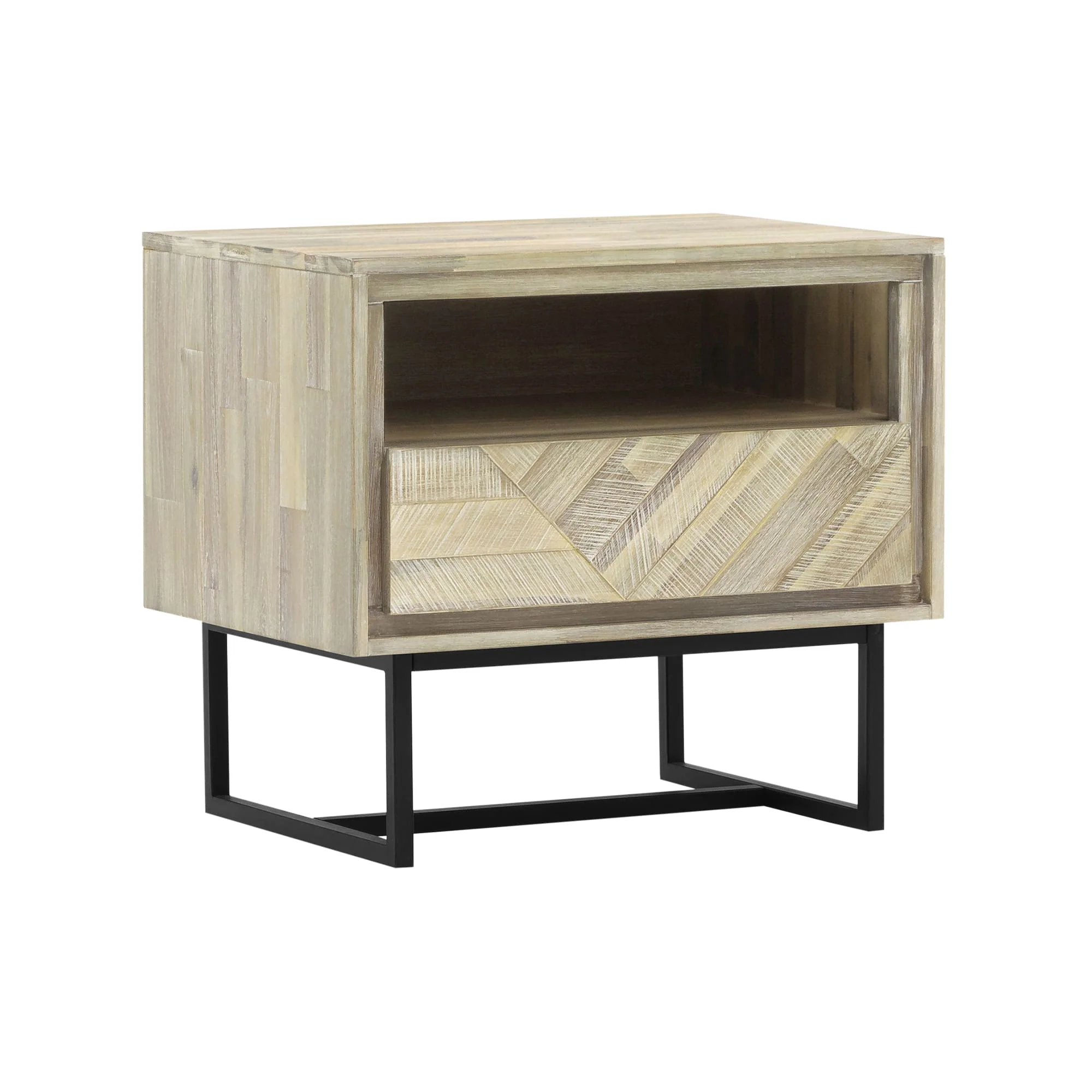 Peridot 4 Piece Queen Bedroom Set in Natural Acacia Wood By Armen Living - Image 7