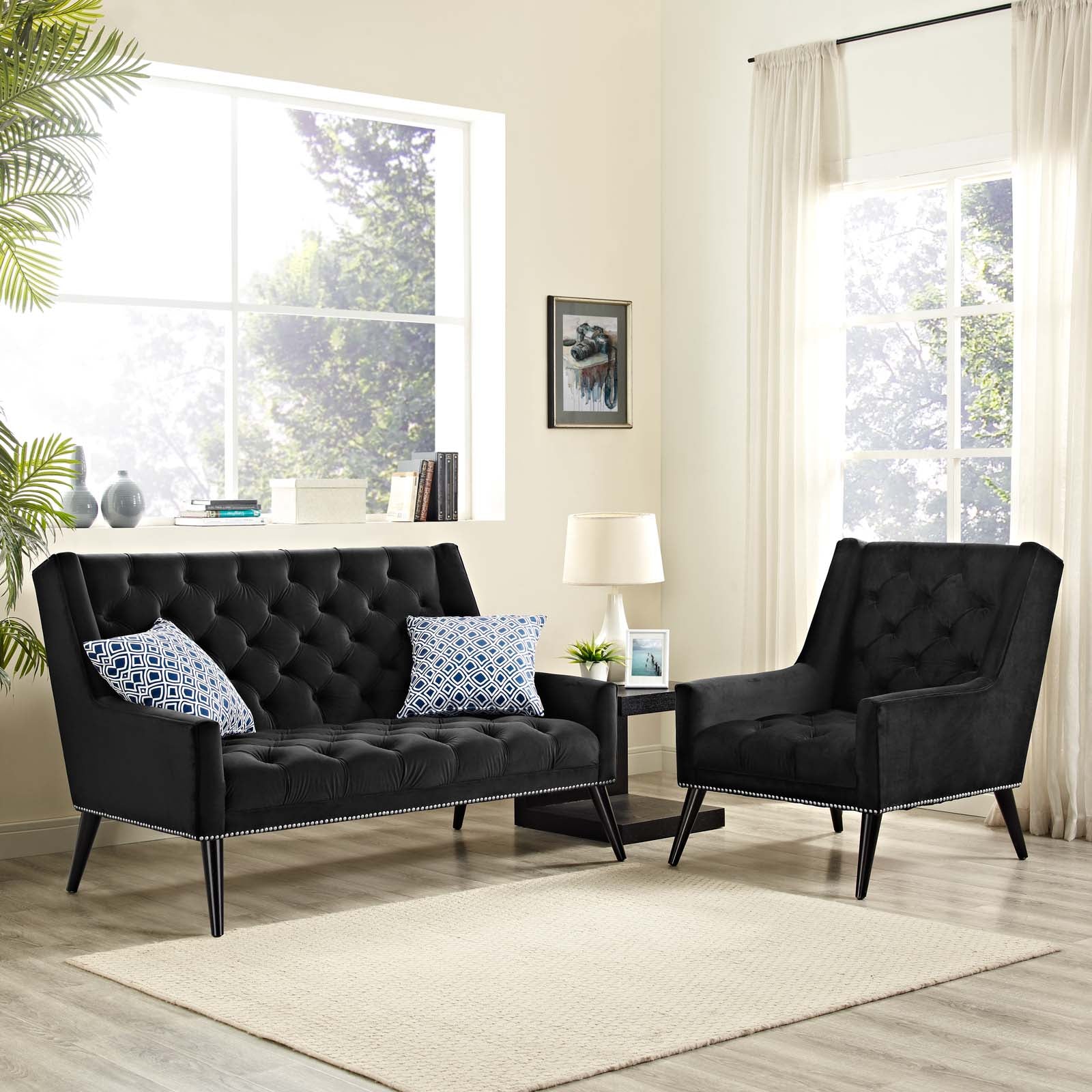 Peruse Living Room Set Performance Velvet Set of 2 By Modway - EEI-2967