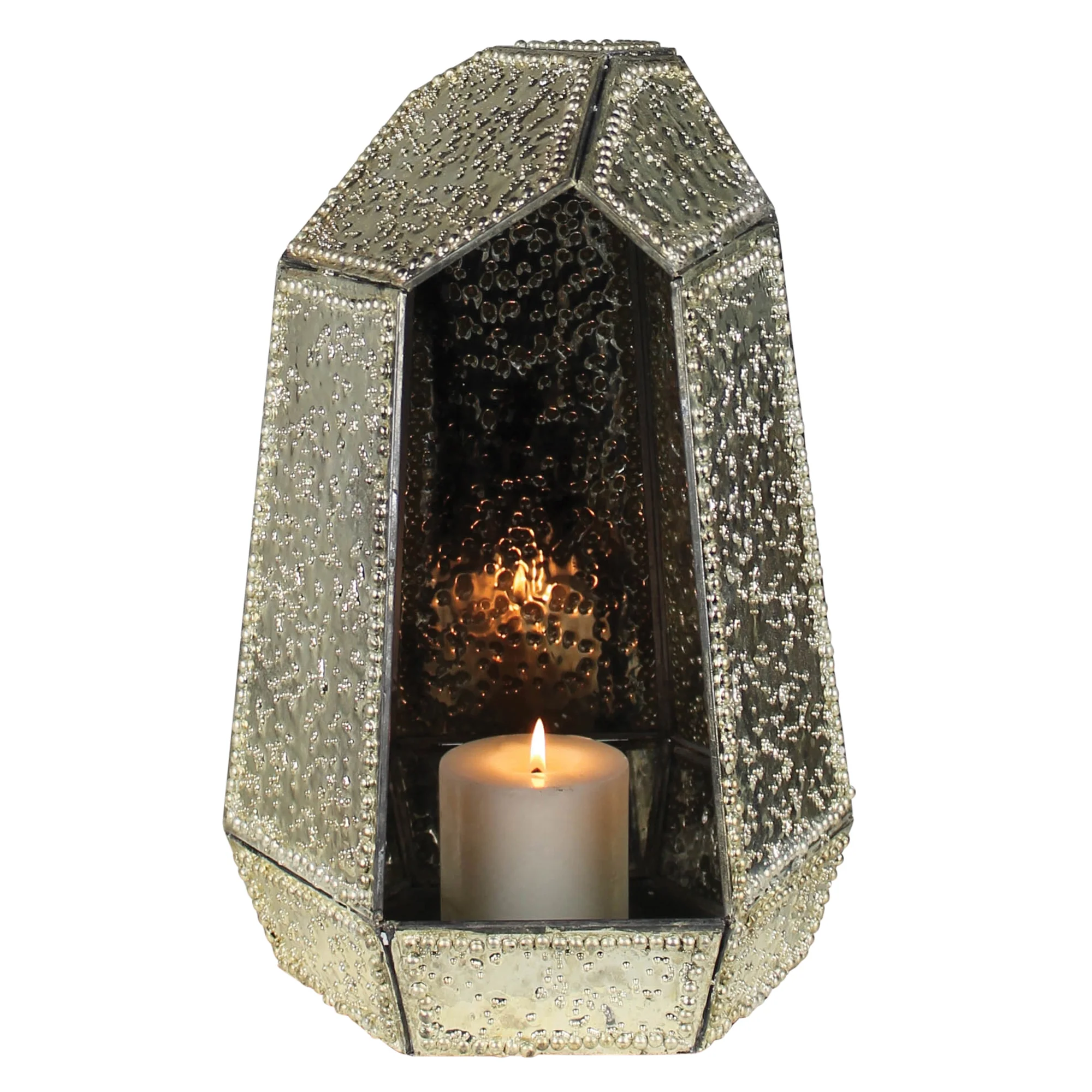 Petra Hurricane, Silver Leaded Glass By HomArt