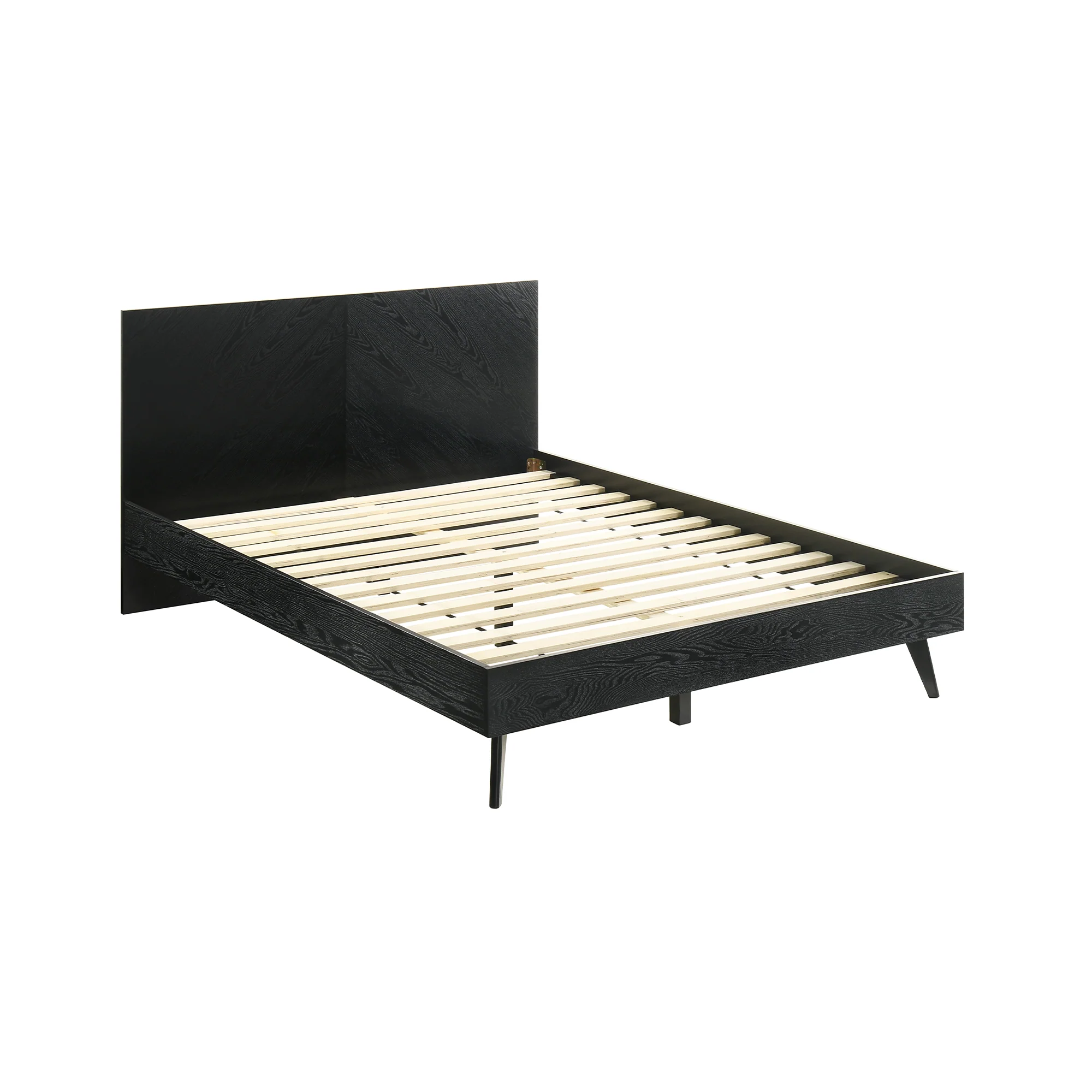 Petra Queen Platform Wood Bed Frame in Black Finish By Armen Living - Image 4