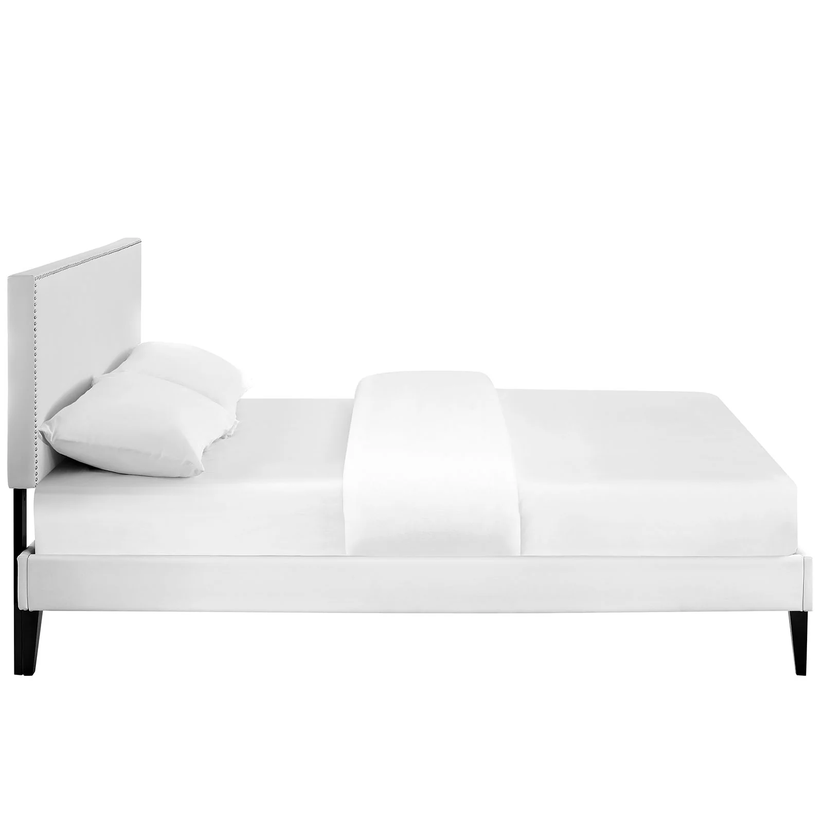 Phoebe Vinyl Full Platform Bed with Squared Tapered Legs by Modway - Image 4