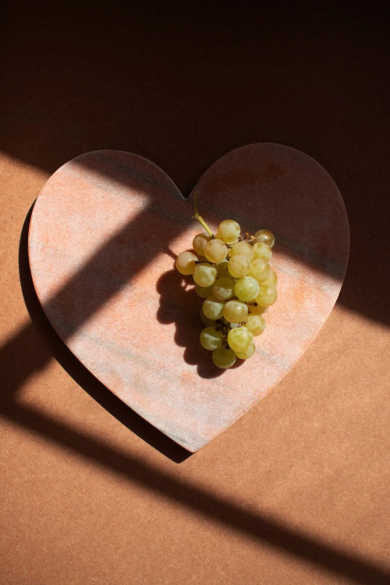 Pink Marble Heart Cheese Board (Min 2) By Kalalou - Image 2