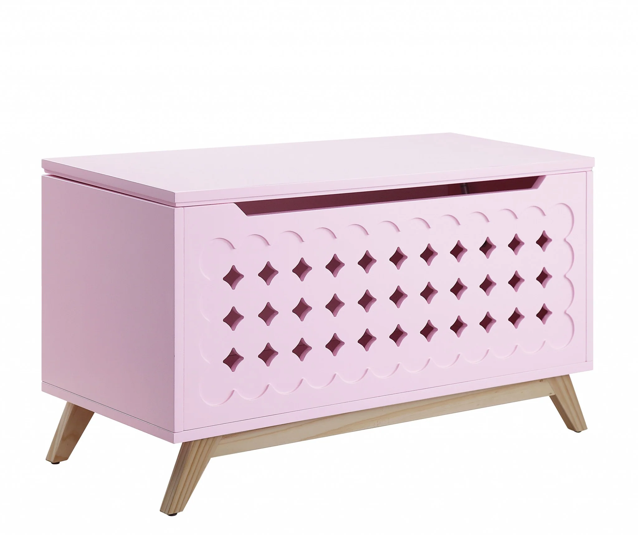 Pink Natural Wood Youth Chest By Homeroots