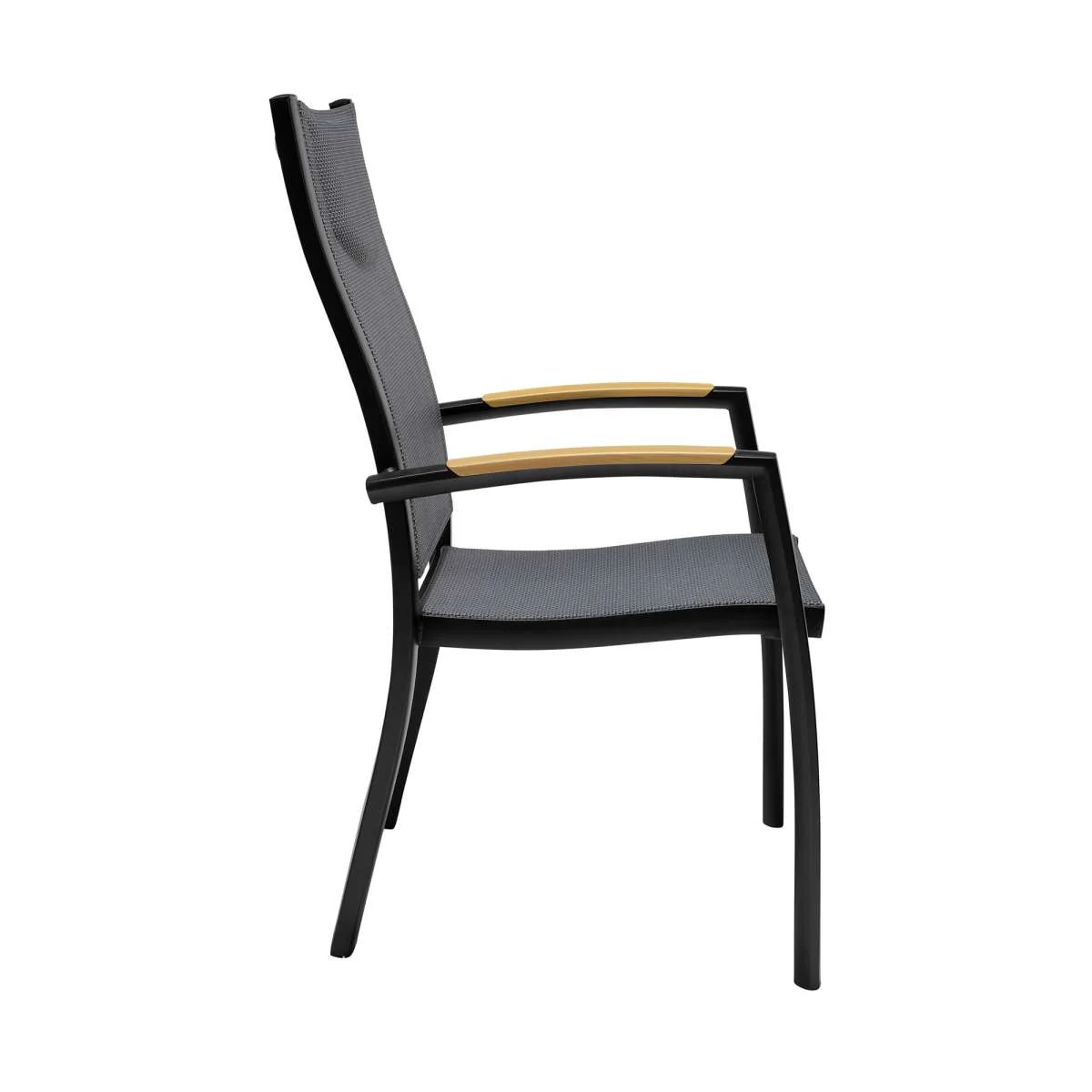 Portals Outdoor 7 Piece Black Aluminum & Teak Wood Dining Set By Armen Living - Image 20
