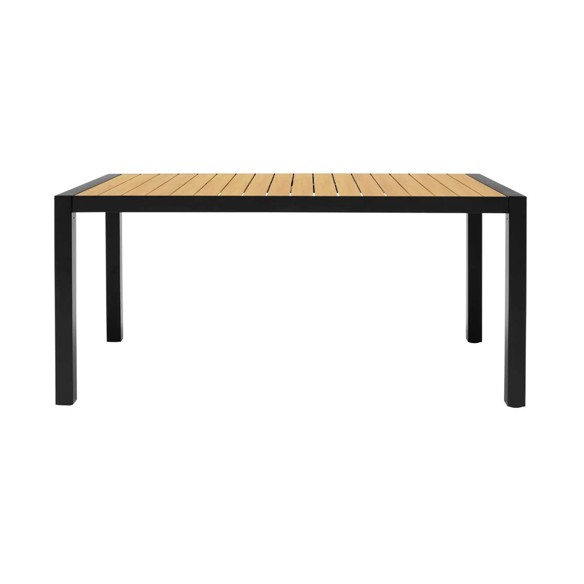 Portals Outdoor 7 Piece Black Aluminum & Teak Wood Dining Set By Armen Living - Image 21