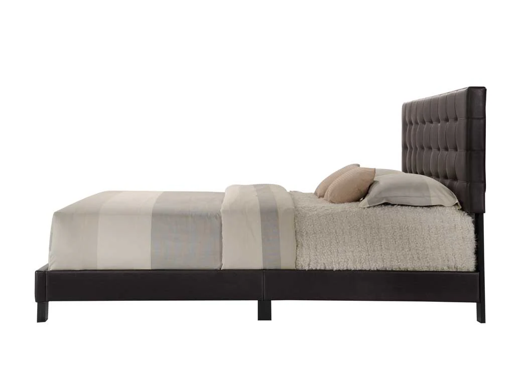 Queen Espresso Pu Bed By Homeroots - 286157 - Image 4