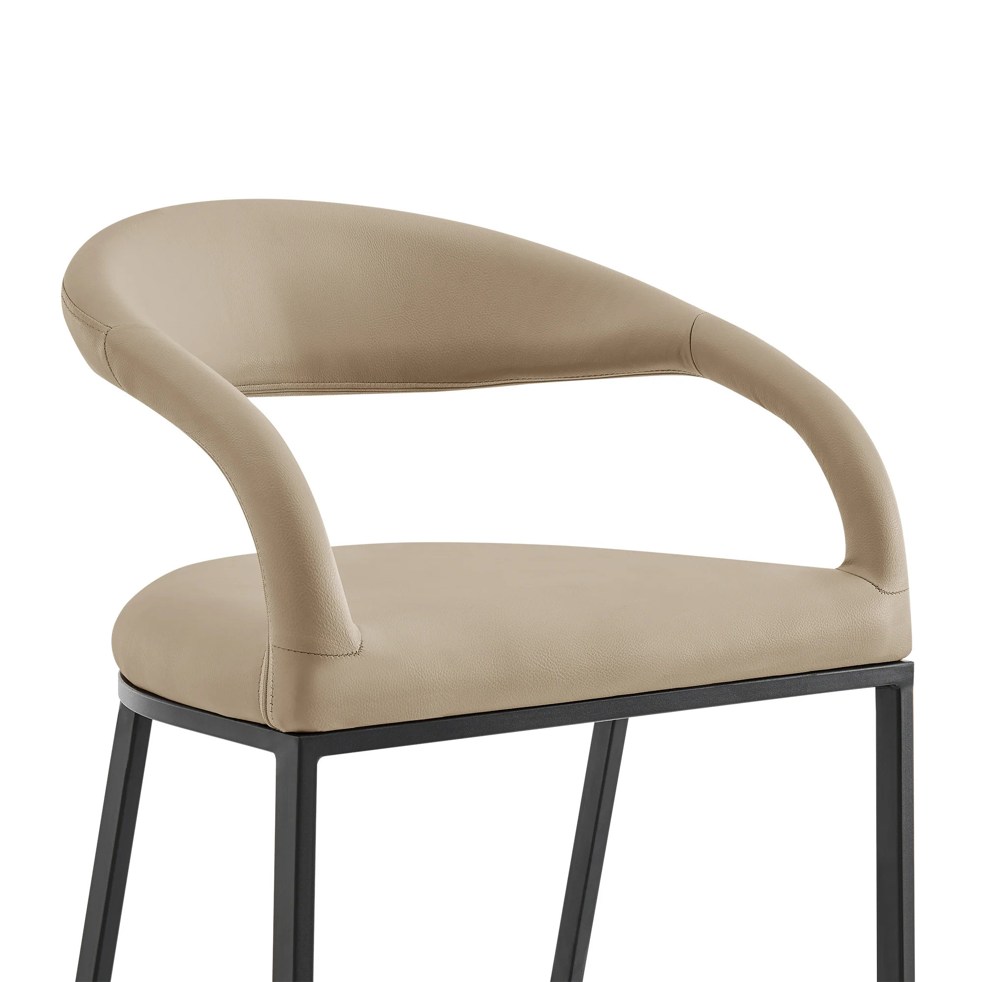 Ramona 26" Counter Stool with Matte Black Iron and Beige Faux Leather By Armen Living - Image 5