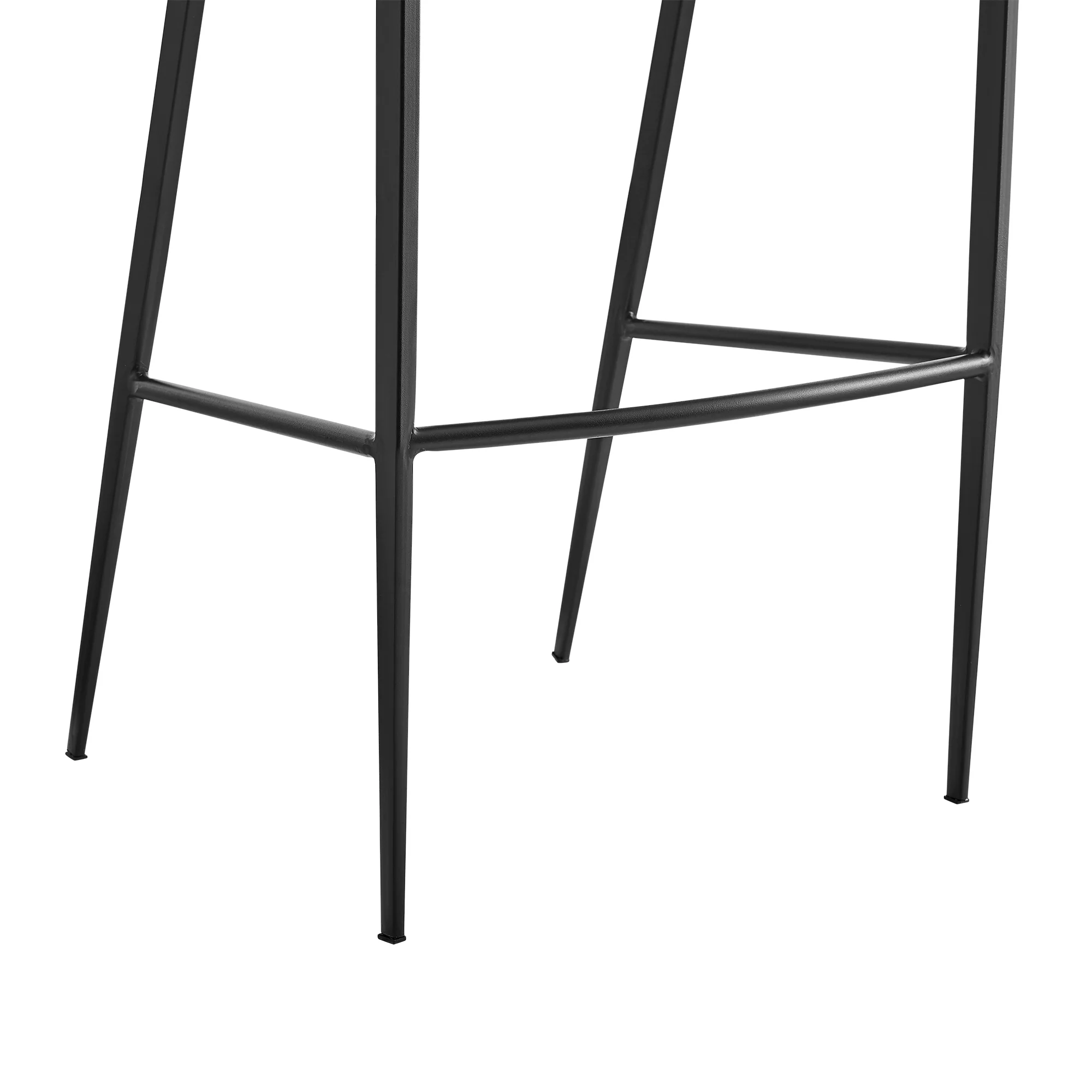 Ramona 30" Bar Stool with Matte Black Iron and Beige Faux Leather By Armen Living - Image 8
