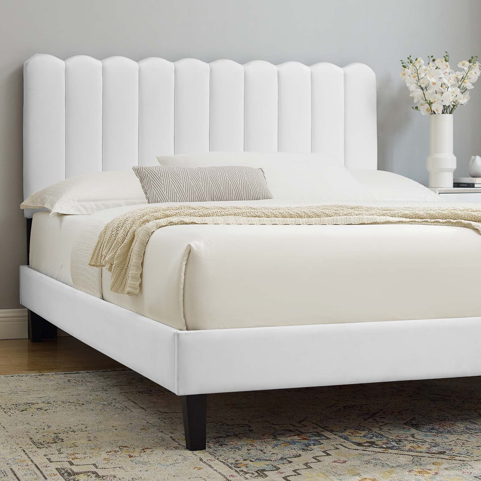 Reagan King Performance Velvet Platform Bed By Modway - MOD-7078 - Image 120