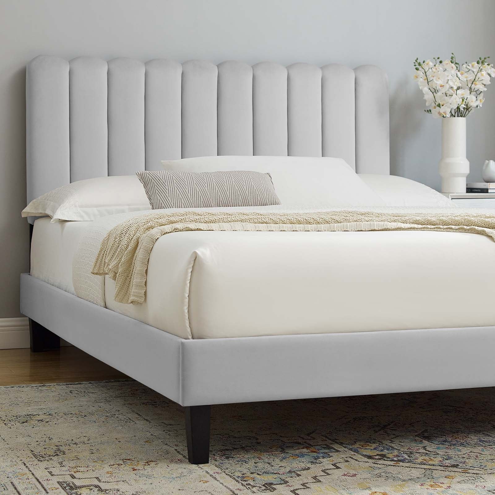 Reagan King Performance Velvet Platform Bed By Modway - MOD-7078 - Image 40