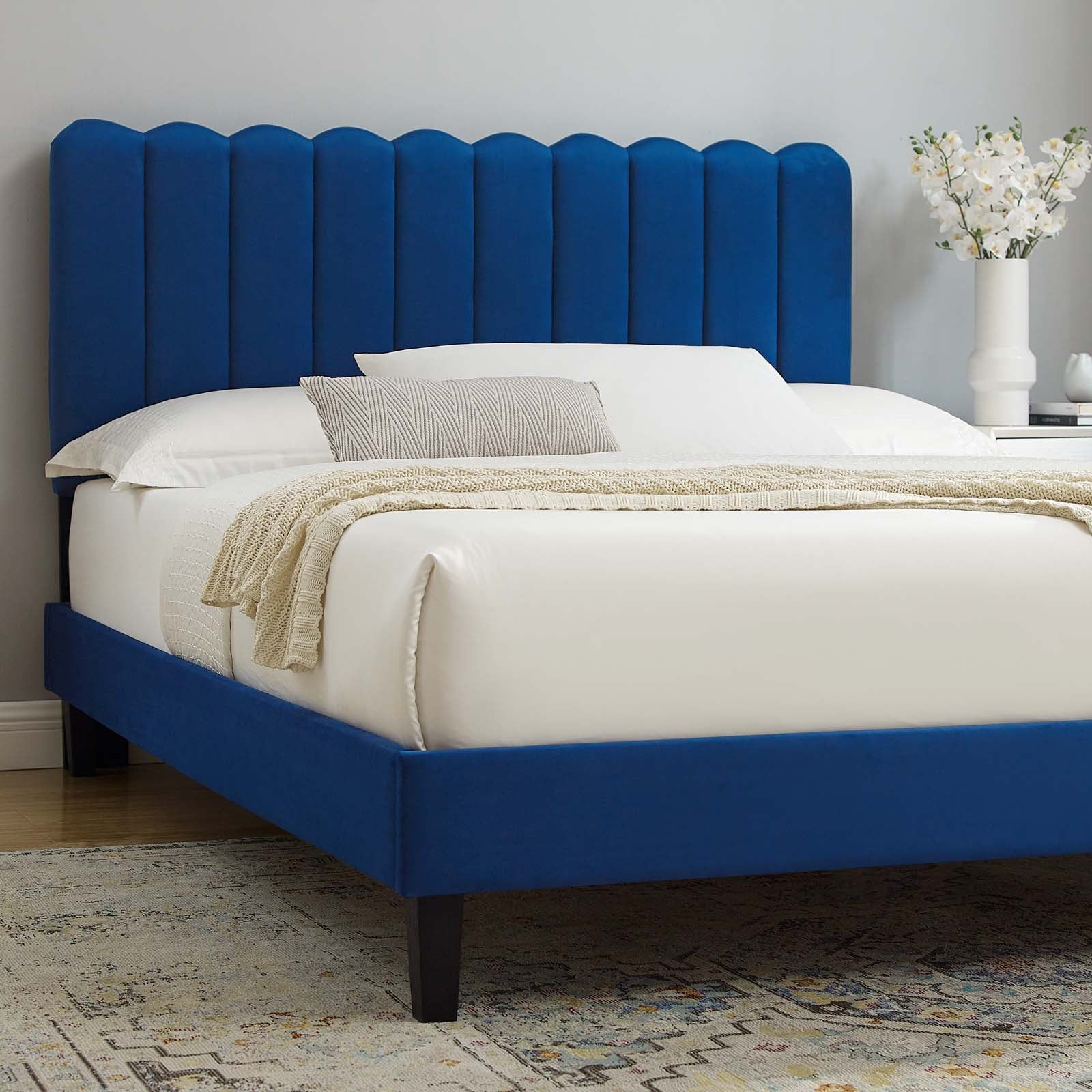Reagan Twin Performance Velvet Platform Bed By Modway - MOD-6887 - Image 72