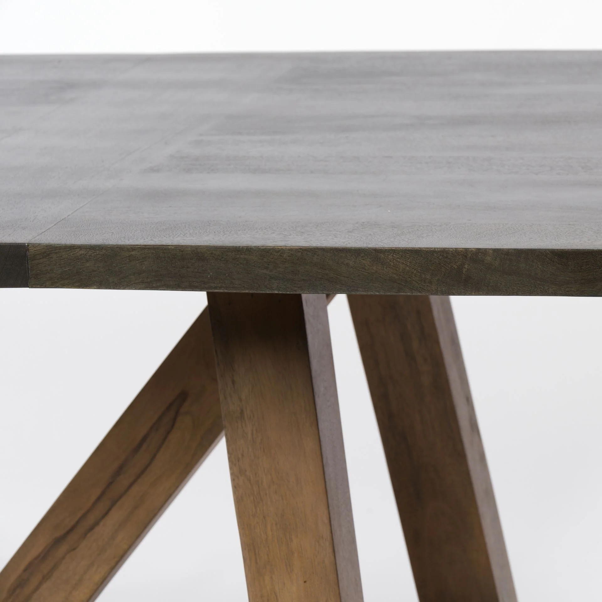 Rectangular Two Tone Brown Solid Wood Dining Table By Homeroots - 380472 - Image 4