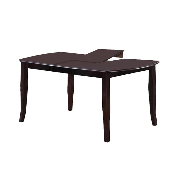 Rectangular Wooden Dining Table With Butterfly Leaf And Tapered Legs, Brown By Benzara