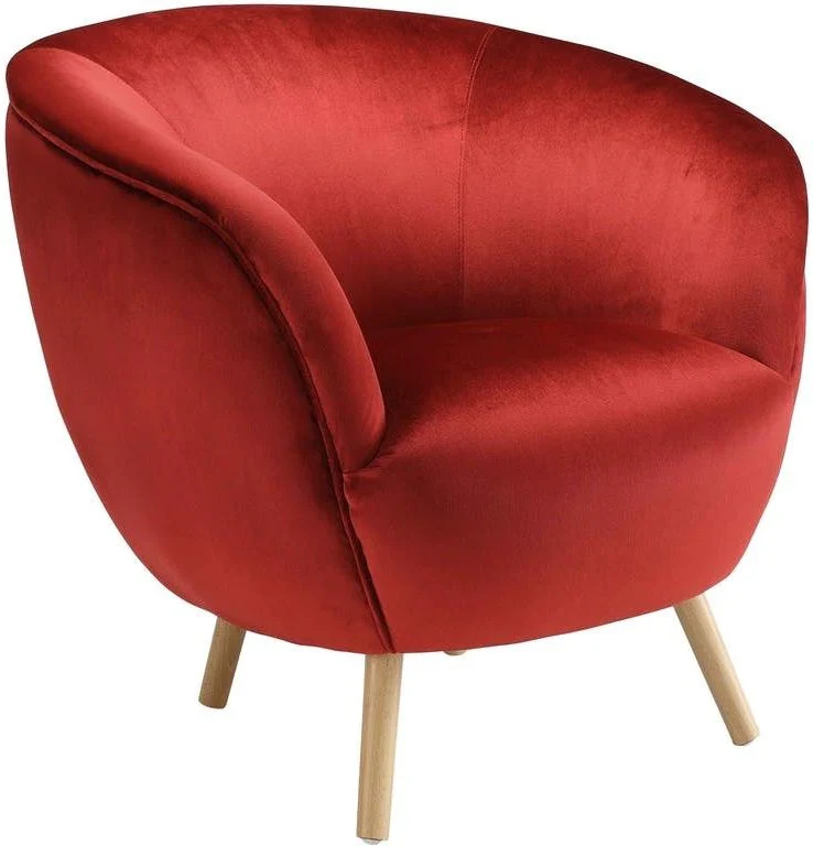 Red Velvet Accent Chair By Homeroots