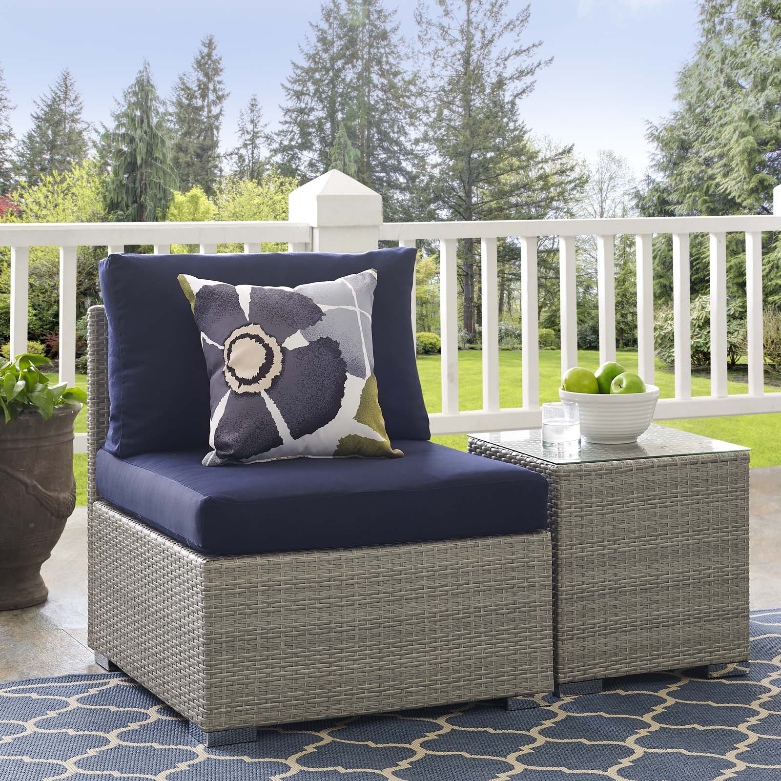 Repose Sunbrella® Fabric Outdoor Patio Armless Chair By Modway - EEI-2959