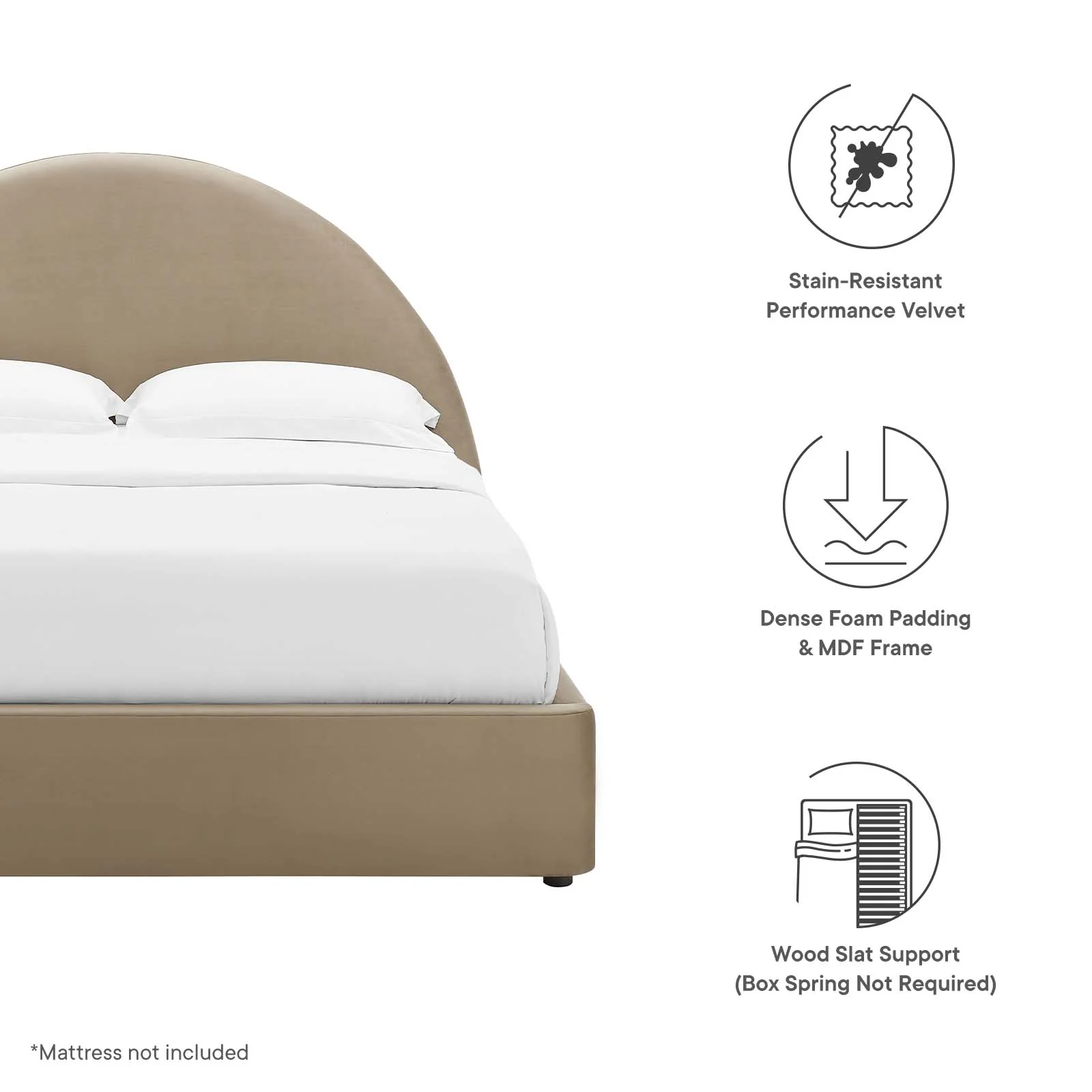 Resort Upholstered Fabric Arched Round Queen Platform Bed By Modway - MOD-7132 - Image 39