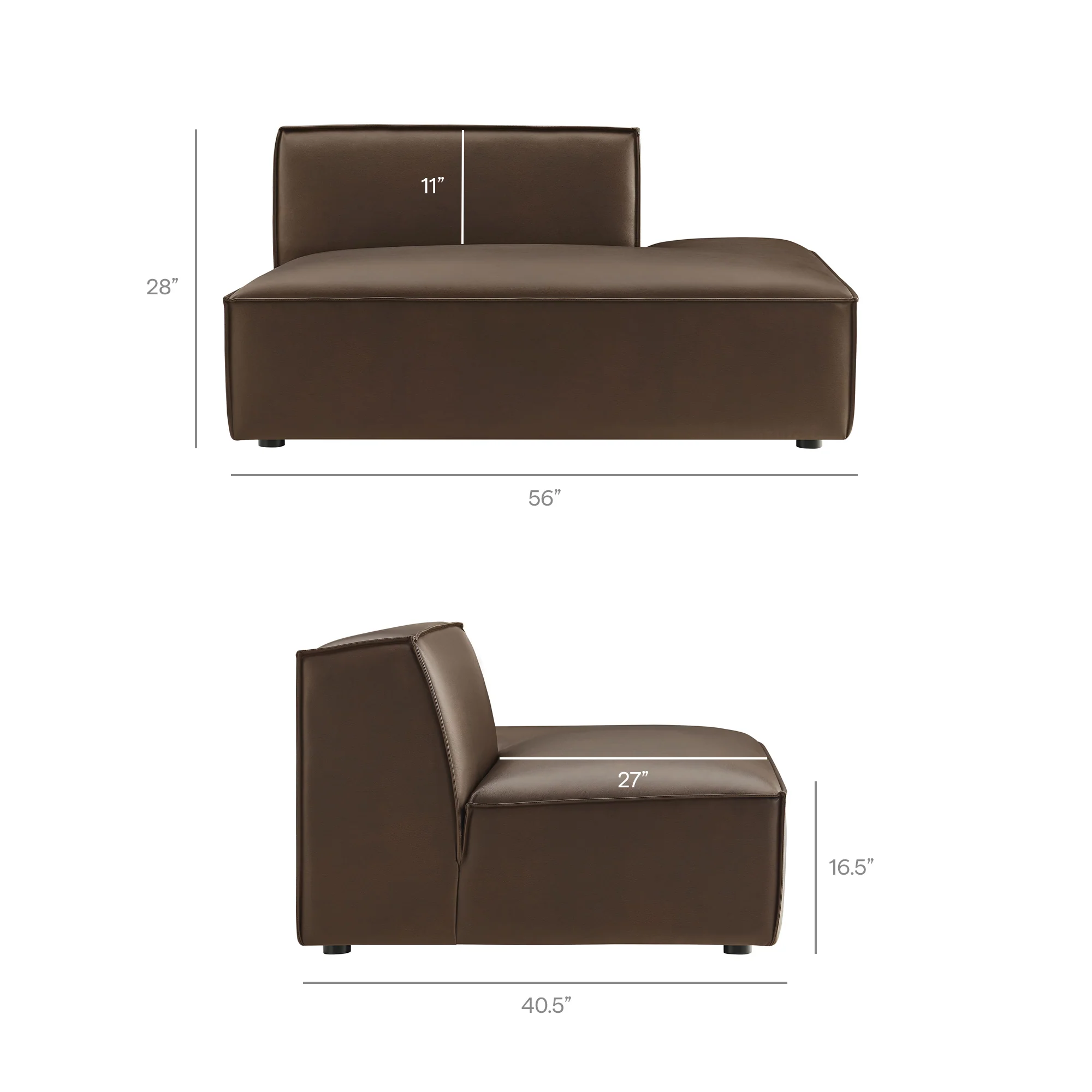 Restore 2-Piece Vegan Leather Modular Loveseat by Modway - Image 9