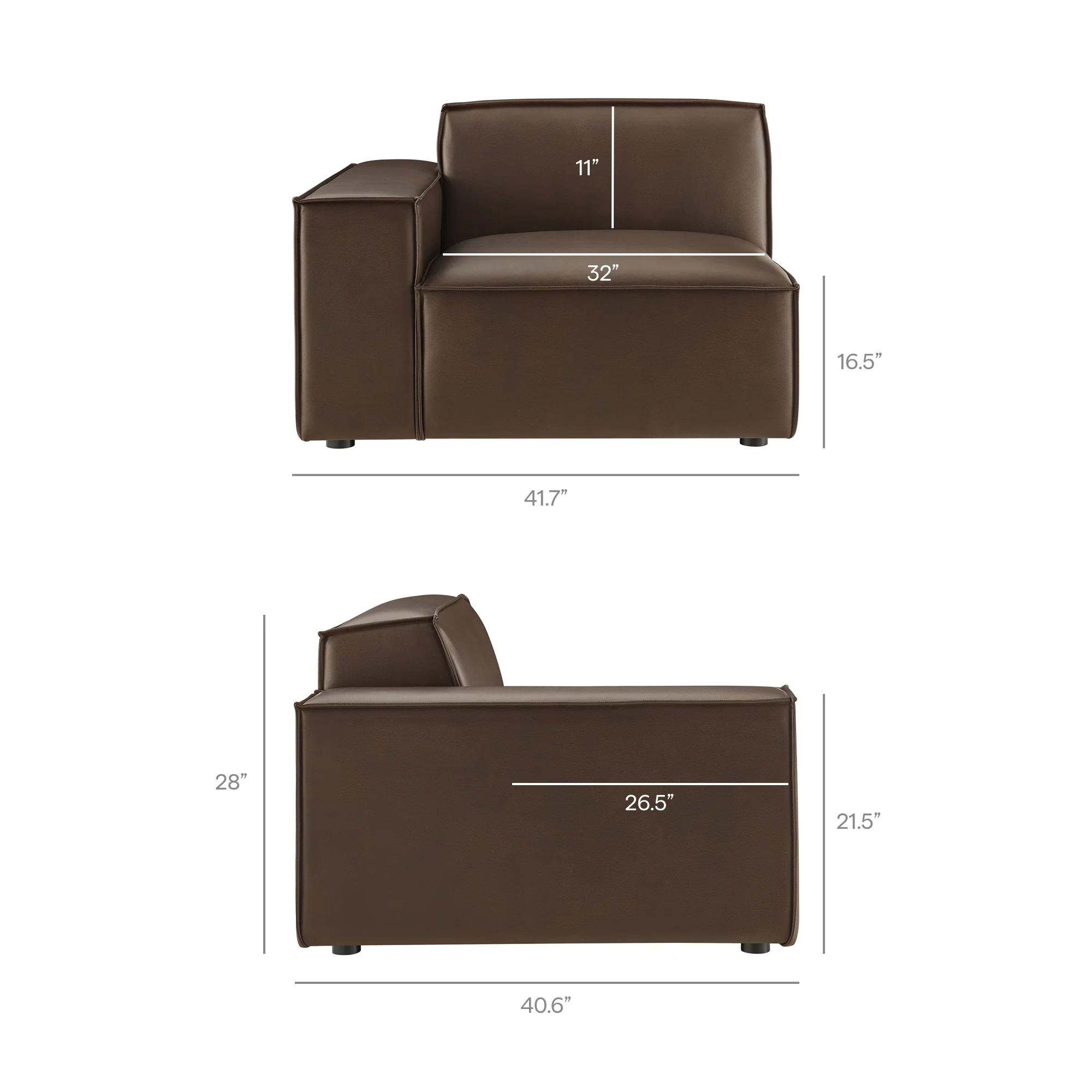 Restore 2-Piece Vegan Leather Modular Loveseat by Modway - Image 8