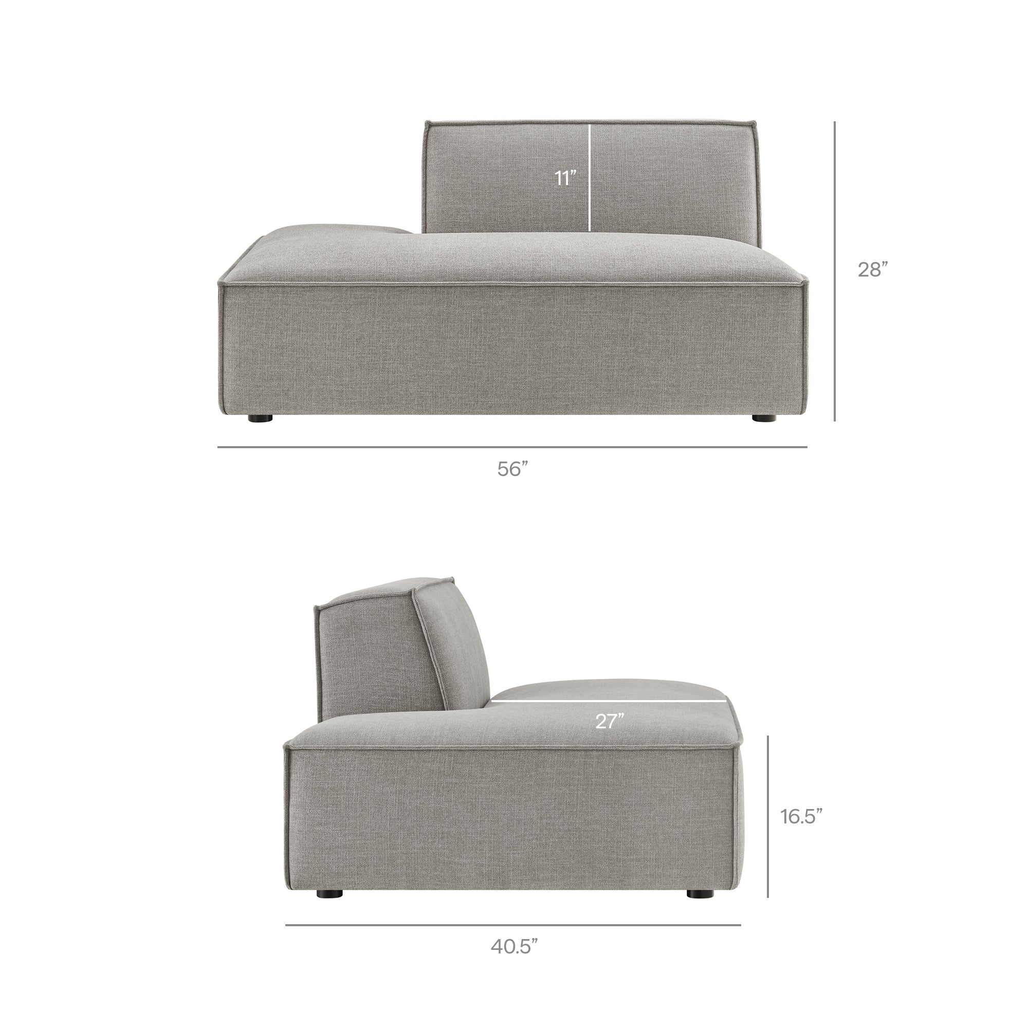 Restore 4-Piece Performance Fabric Upholstered Modular L-Shaped Armless Sectional Sofa by Modway - Image 45