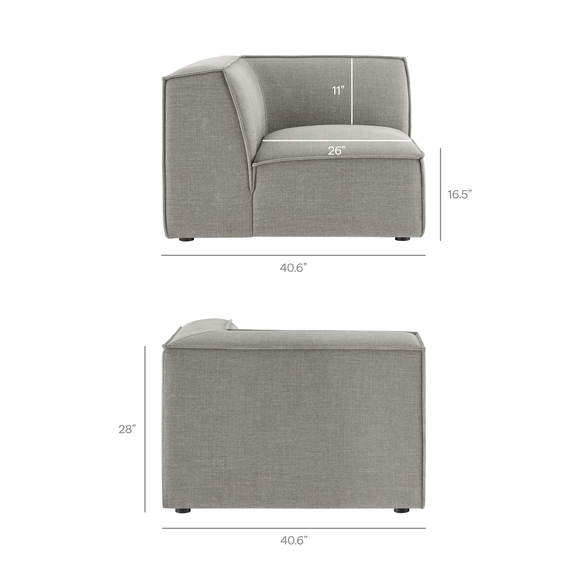 Restore 4-Piece Performance Fabric Upholstered Modular L-Shaped Sofa by Modway - Image 47