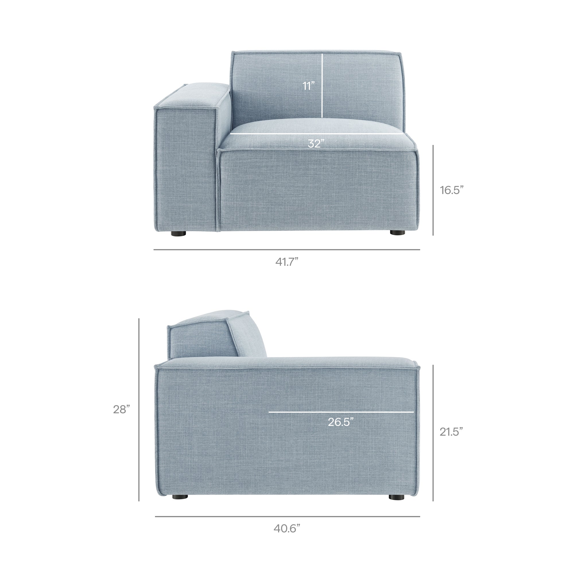 Restore 4-Piece Performance Fabric Upholstered Modular L-Shaped Sofa by Modway - Image 57
