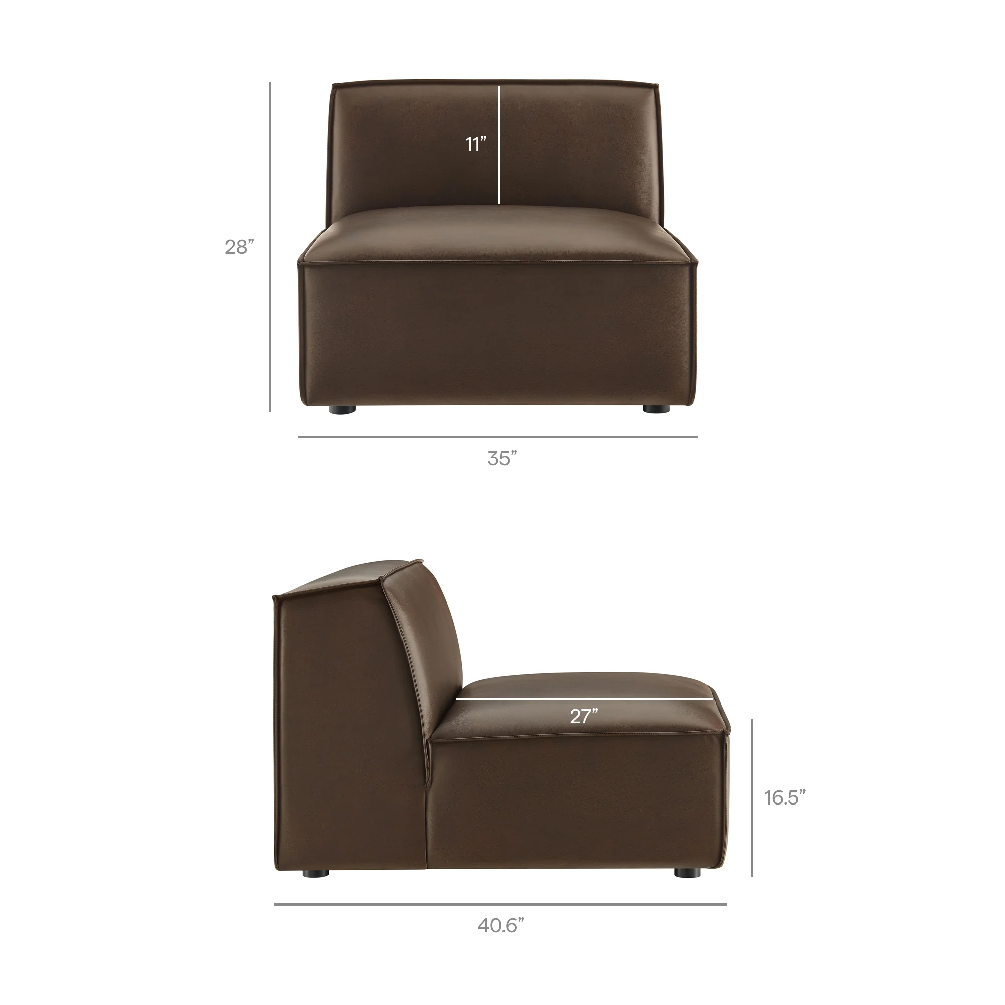 Restore 4-Piece Vegan Leather Modular L-Shaped Sofa by Modway - Image 9